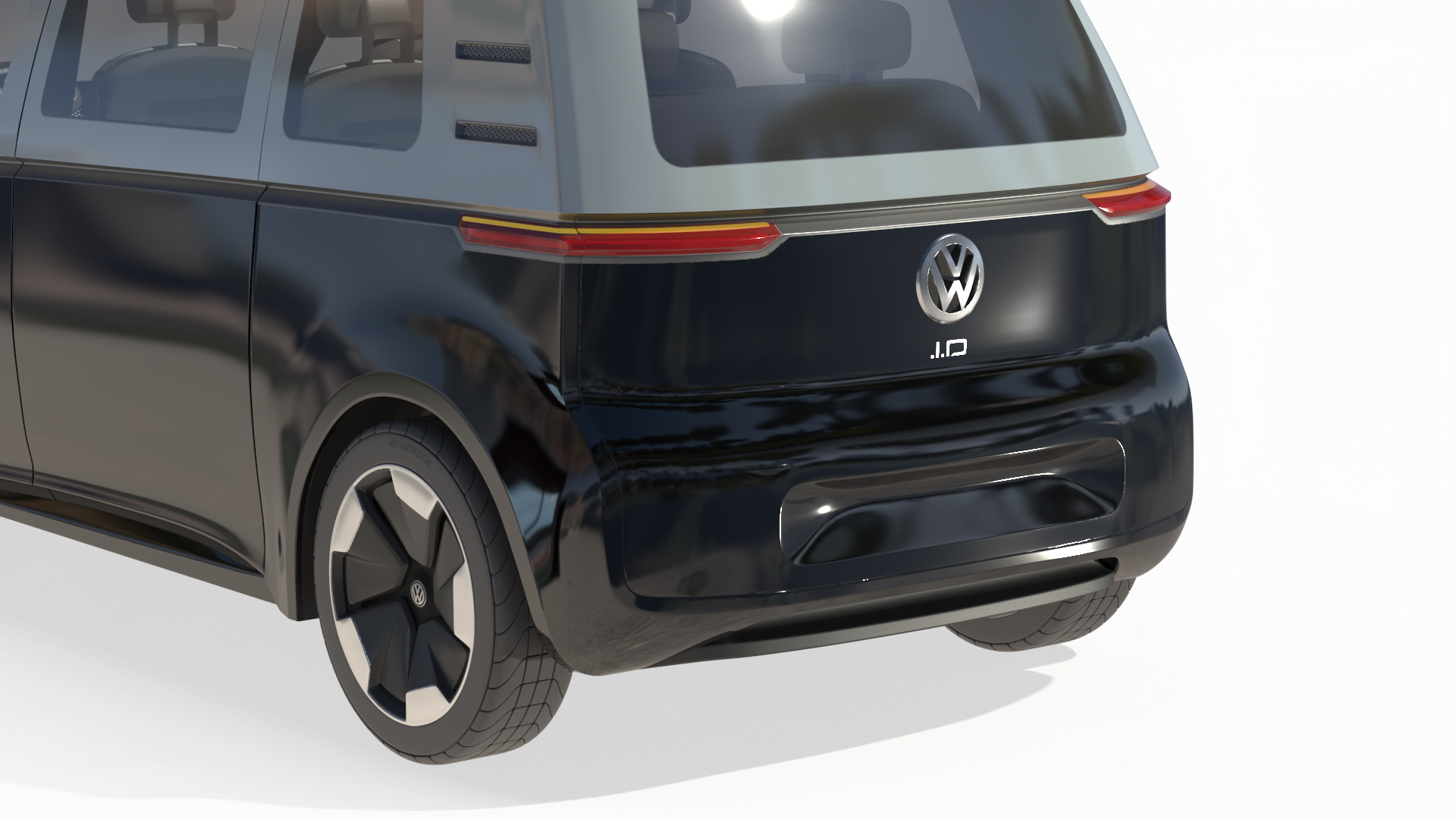 3D Volkswagen Minivan ID Buzz Rigged model