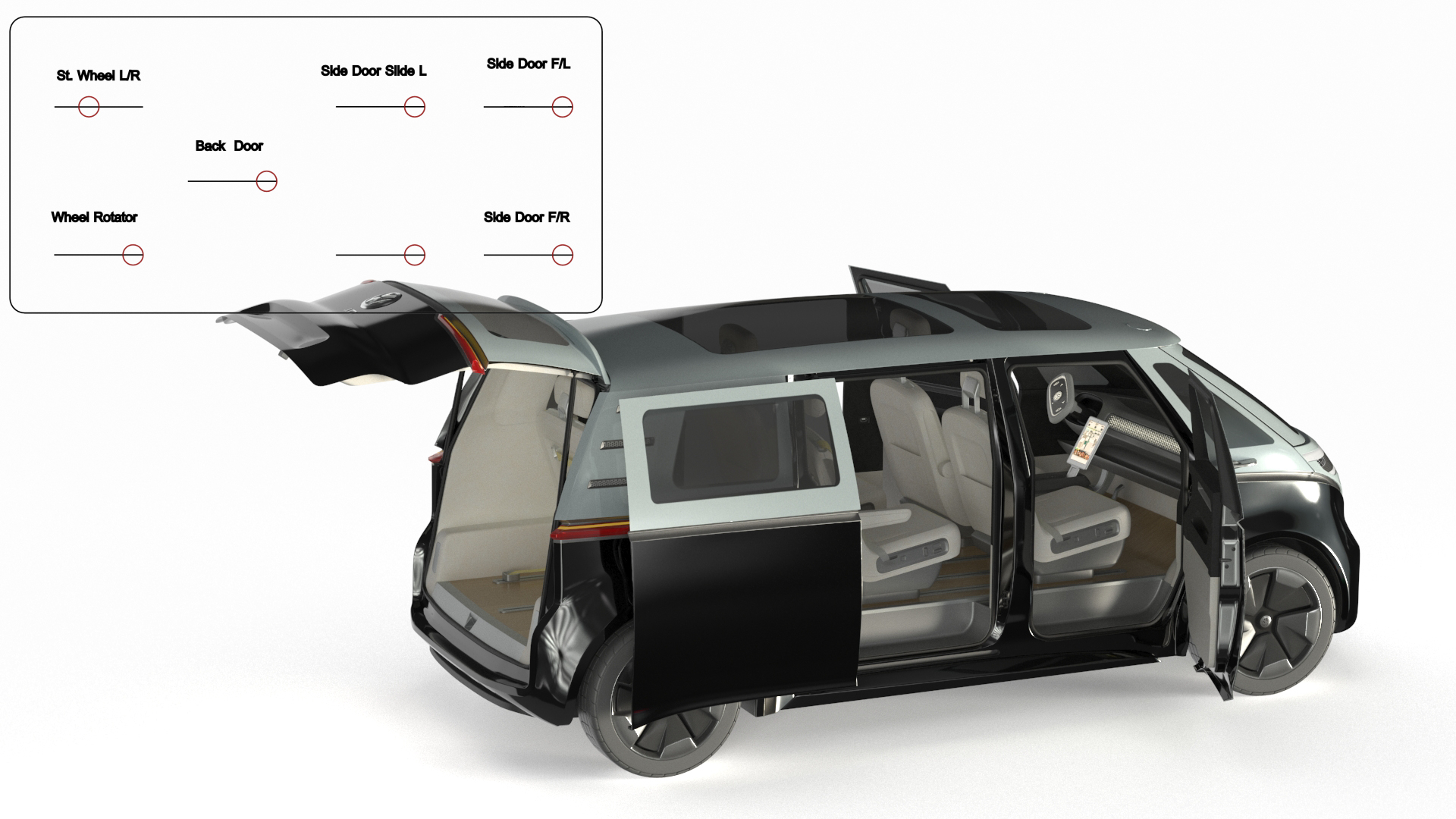 Volkswagen Minivan ID Buzz Rigged for Maya 3D