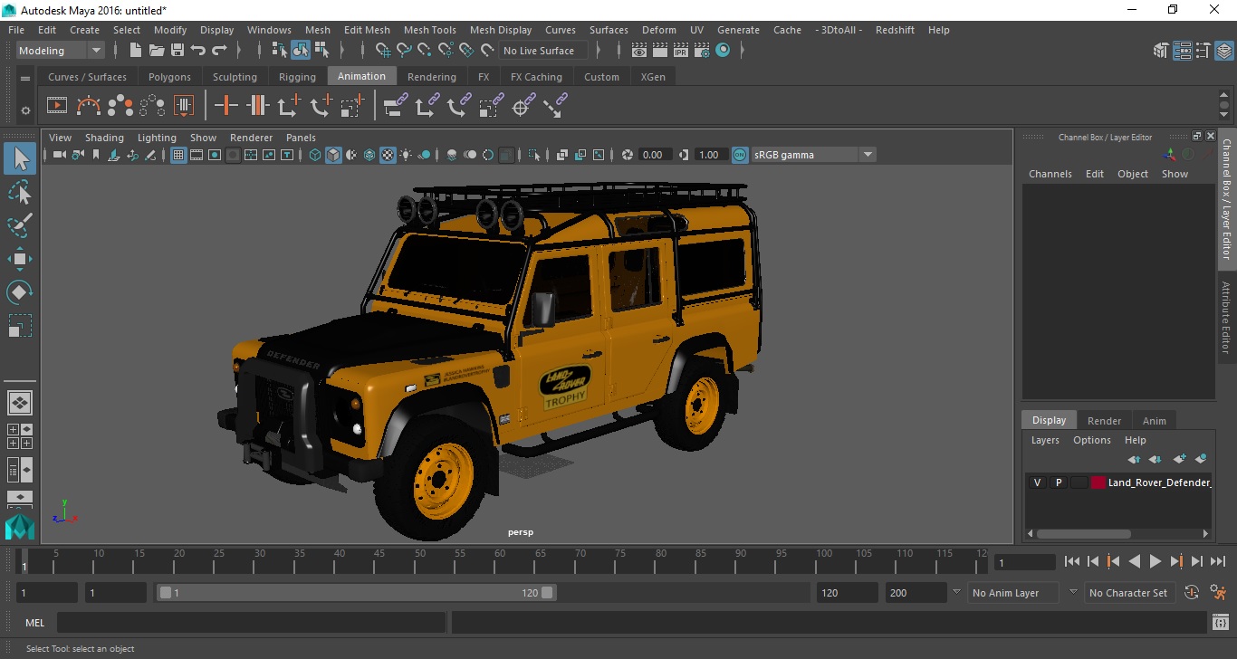 3D Land Rover Defender Works V8 Trophy Clean