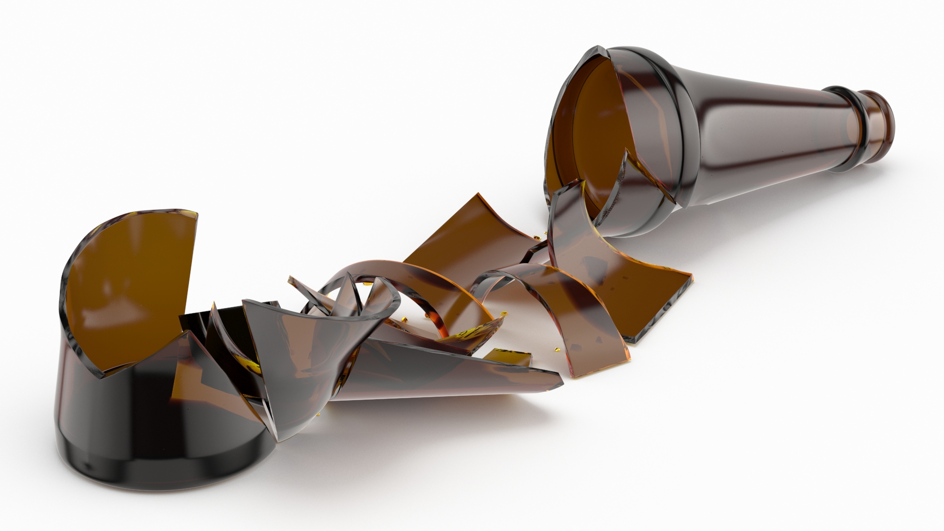 Broken Glass Bottle 3D model