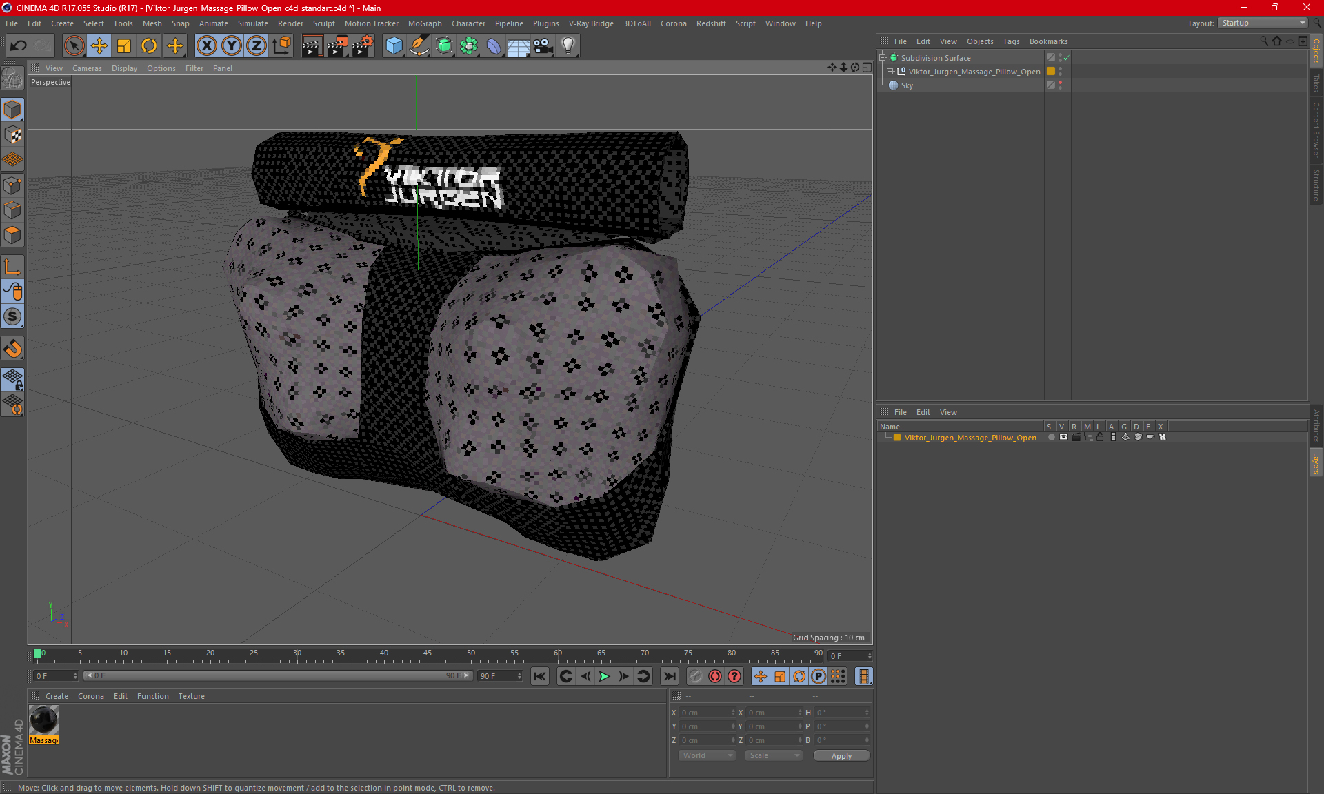 3D Viktor Jurgen Massage Pillow Open model