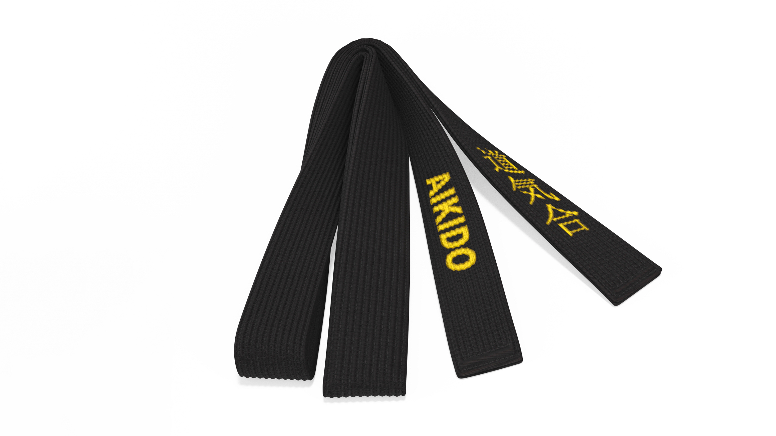 Black Martial Arts Obi Belts Set 3D