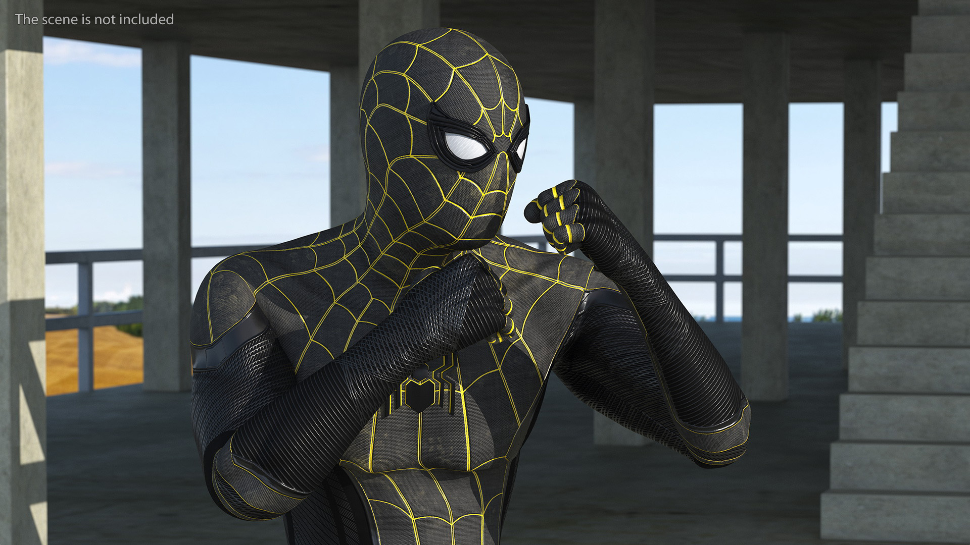 Spiderman Black Suit Fighting Pose 3D model