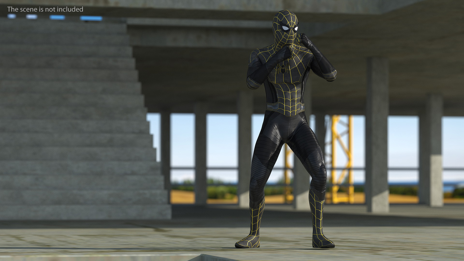 Spiderman Black Suit Fighting Pose 3D model