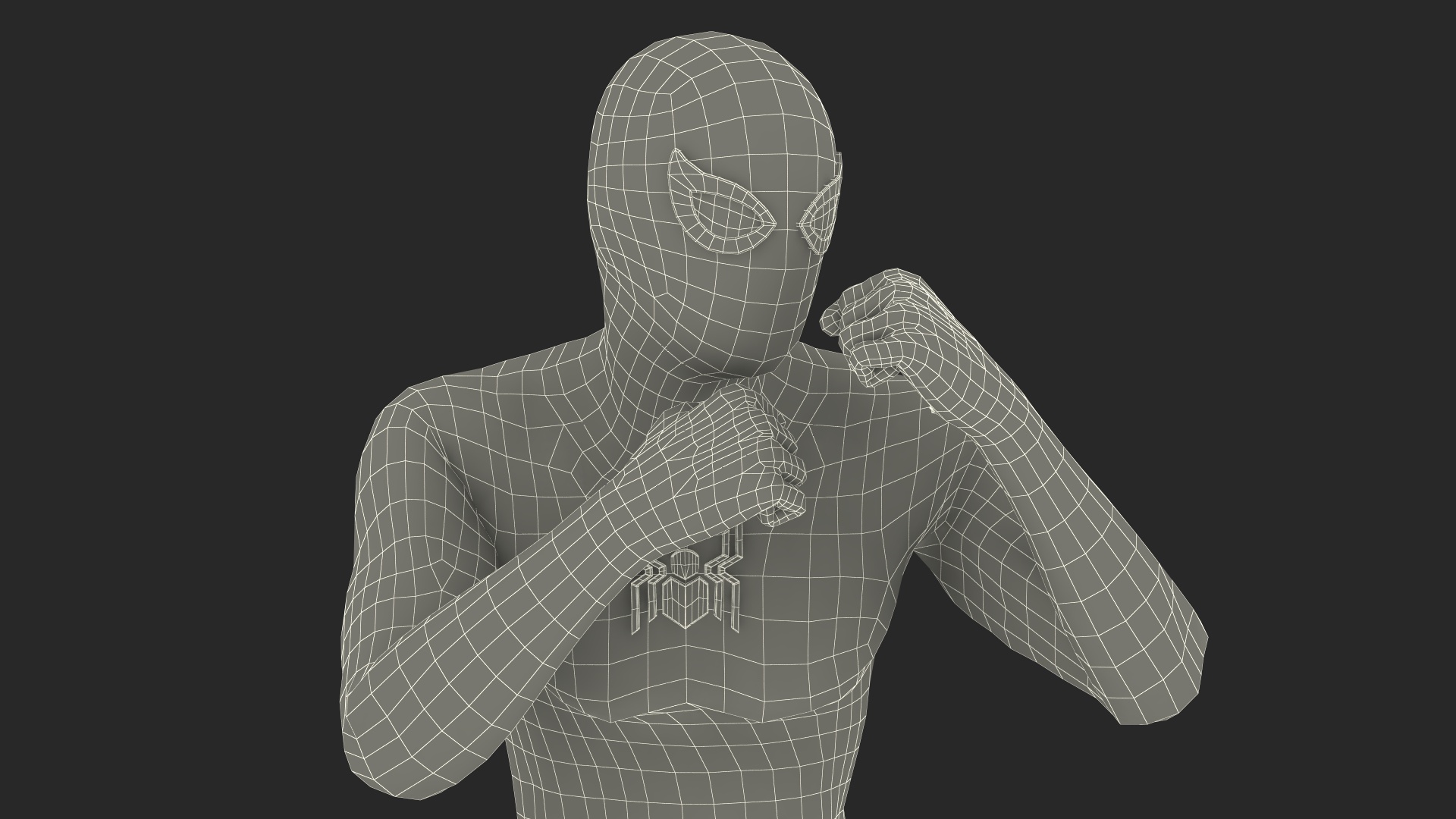 Spiderman Black Suit Fighting Pose 3D model