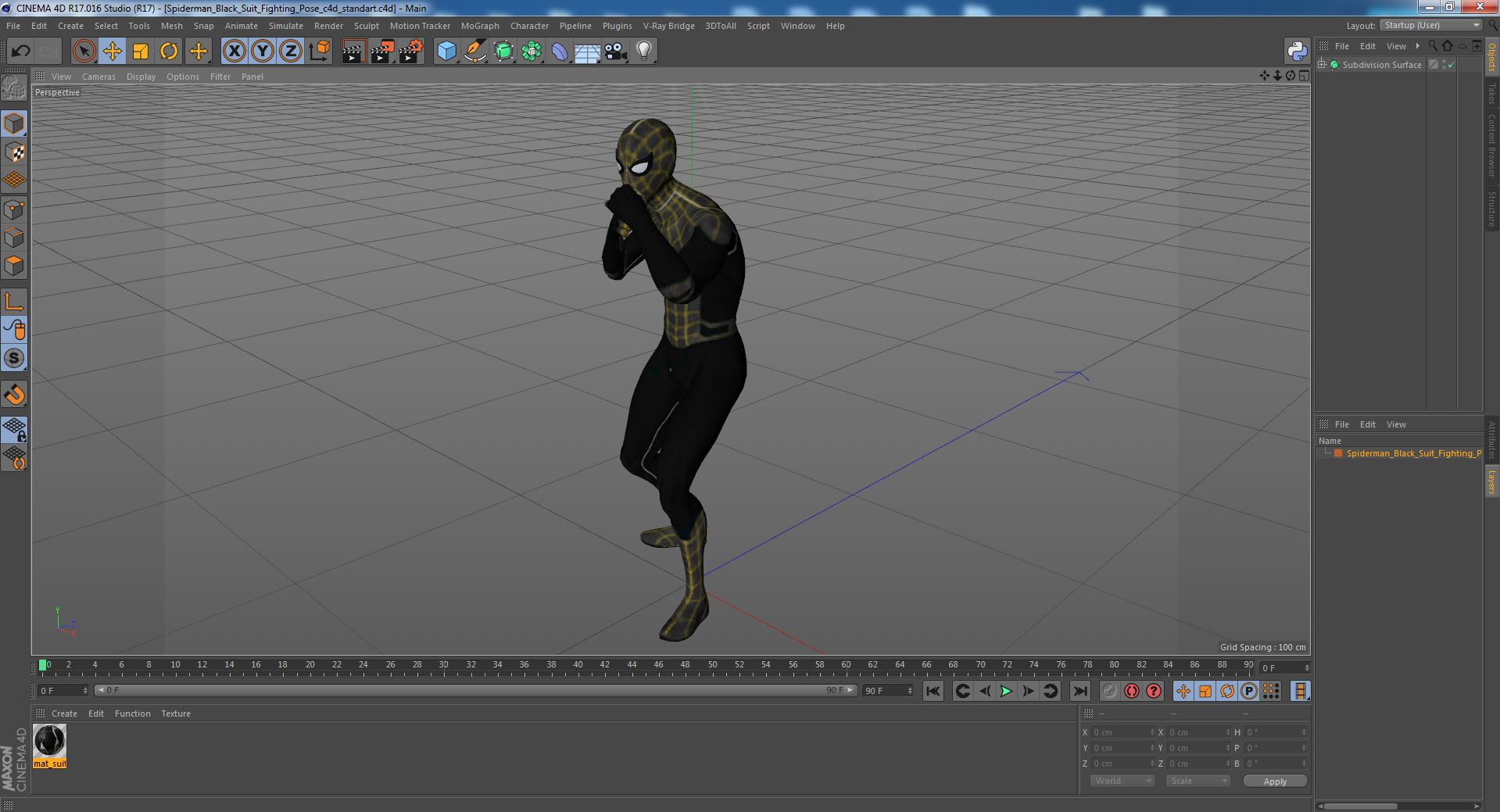 Spiderman Black Suit Fighting Pose 3D model