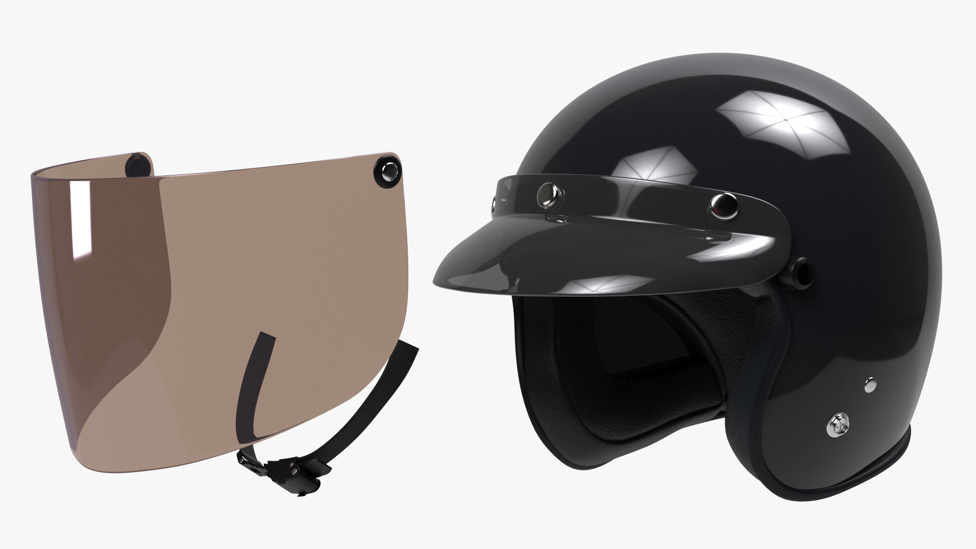 3D Motorcycle Helmet with Visor model