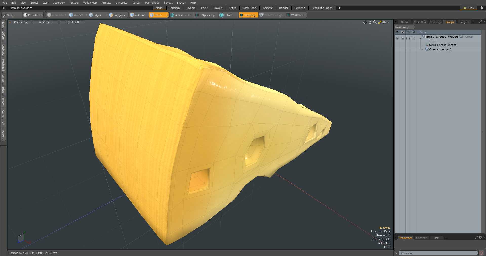 3D Swiss Cheese Wedge model