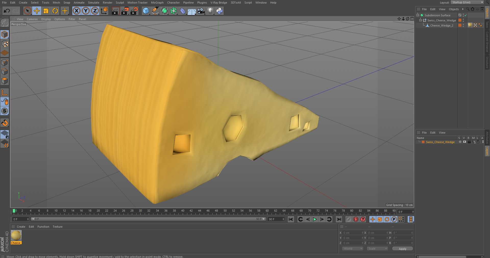 3D Swiss Cheese Wedge model