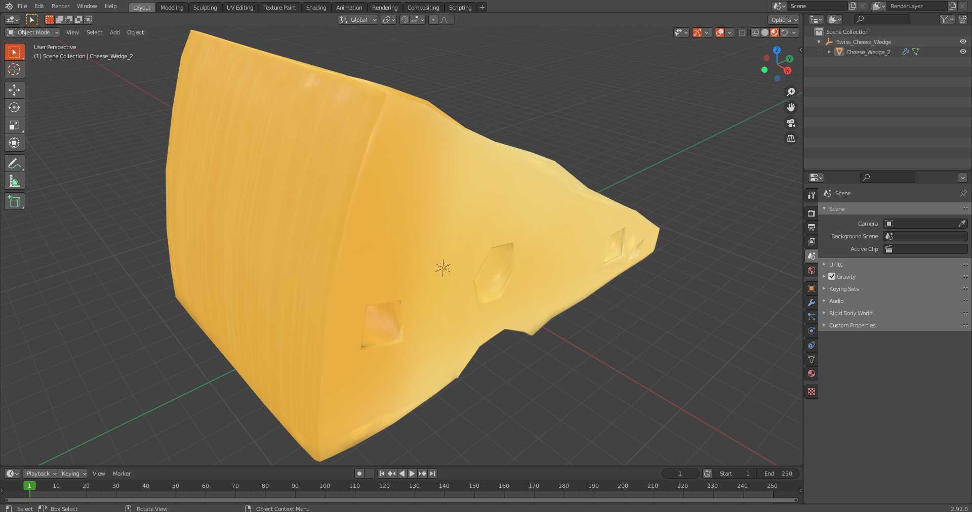 3D Swiss Cheese Wedge model