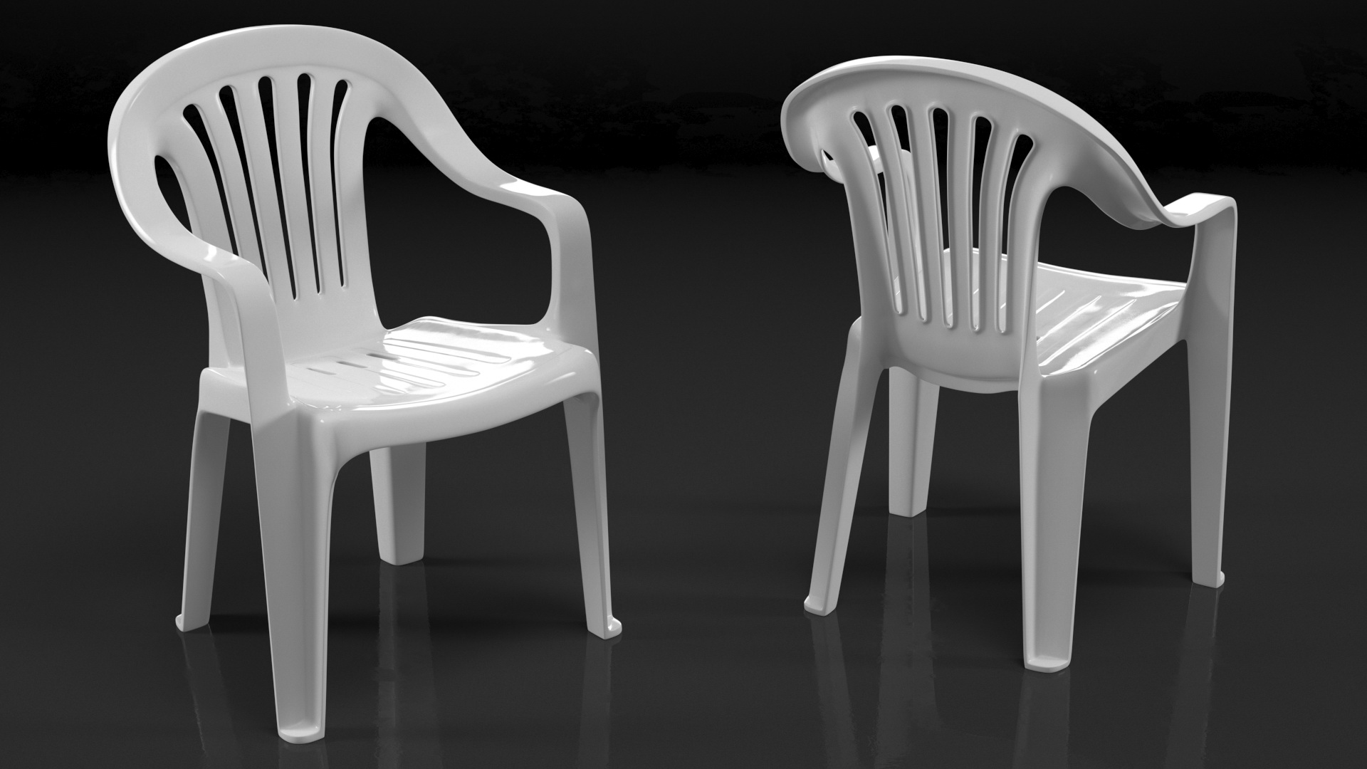 Plastic chair white 3D model