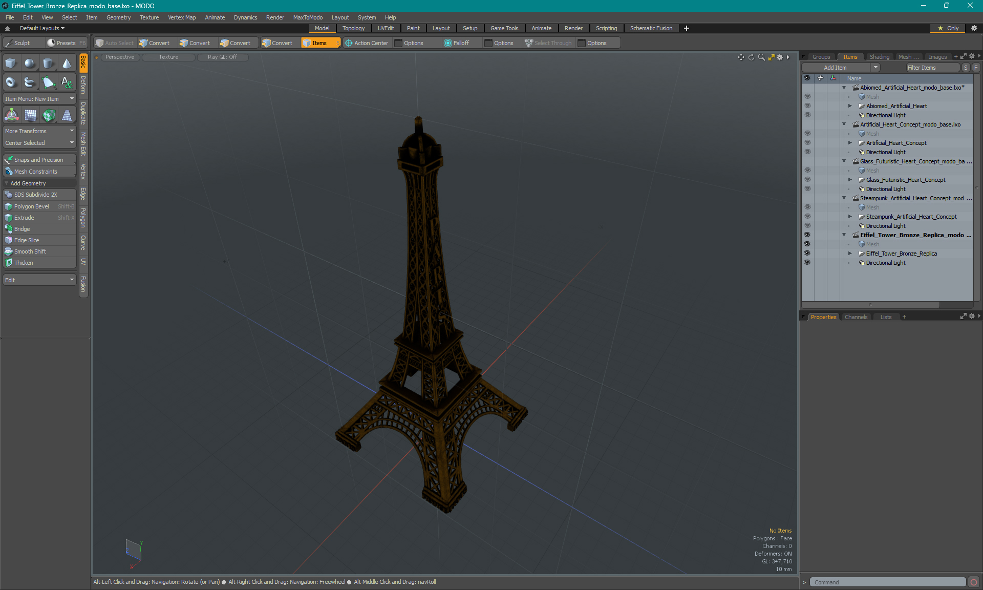 Eiffel Tower Bronze Replica 3D