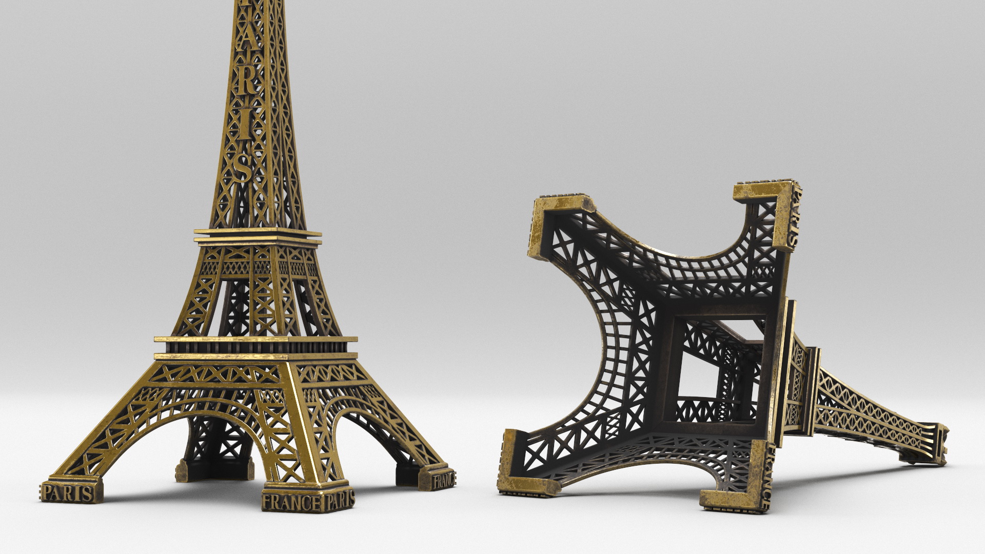 Eiffel Tower Bronze Replica 3D