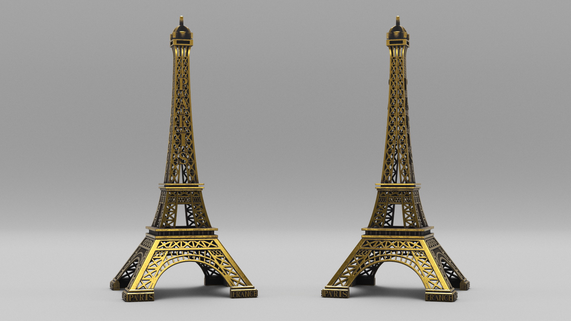 Eiffel Tower Bronze Replica 3D