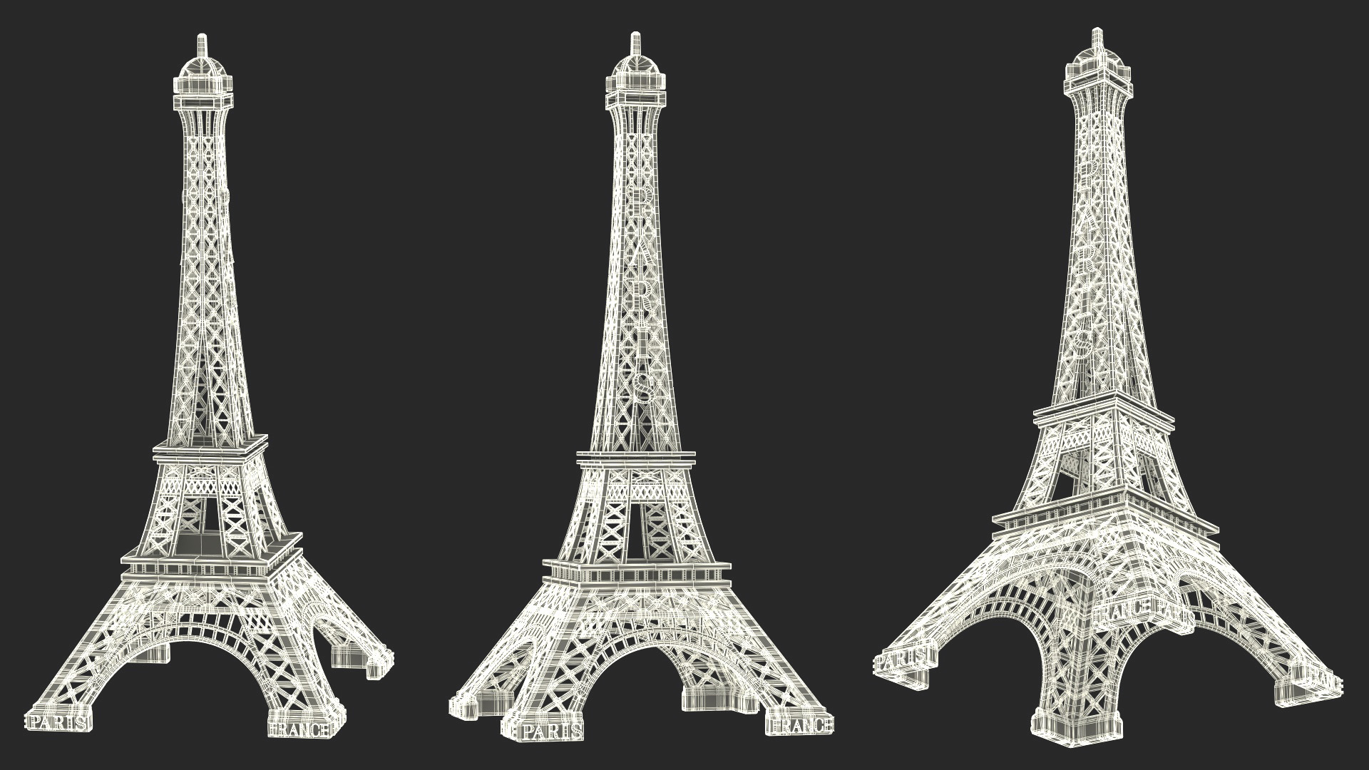 Eiffel Tower Bronze Replica 3D