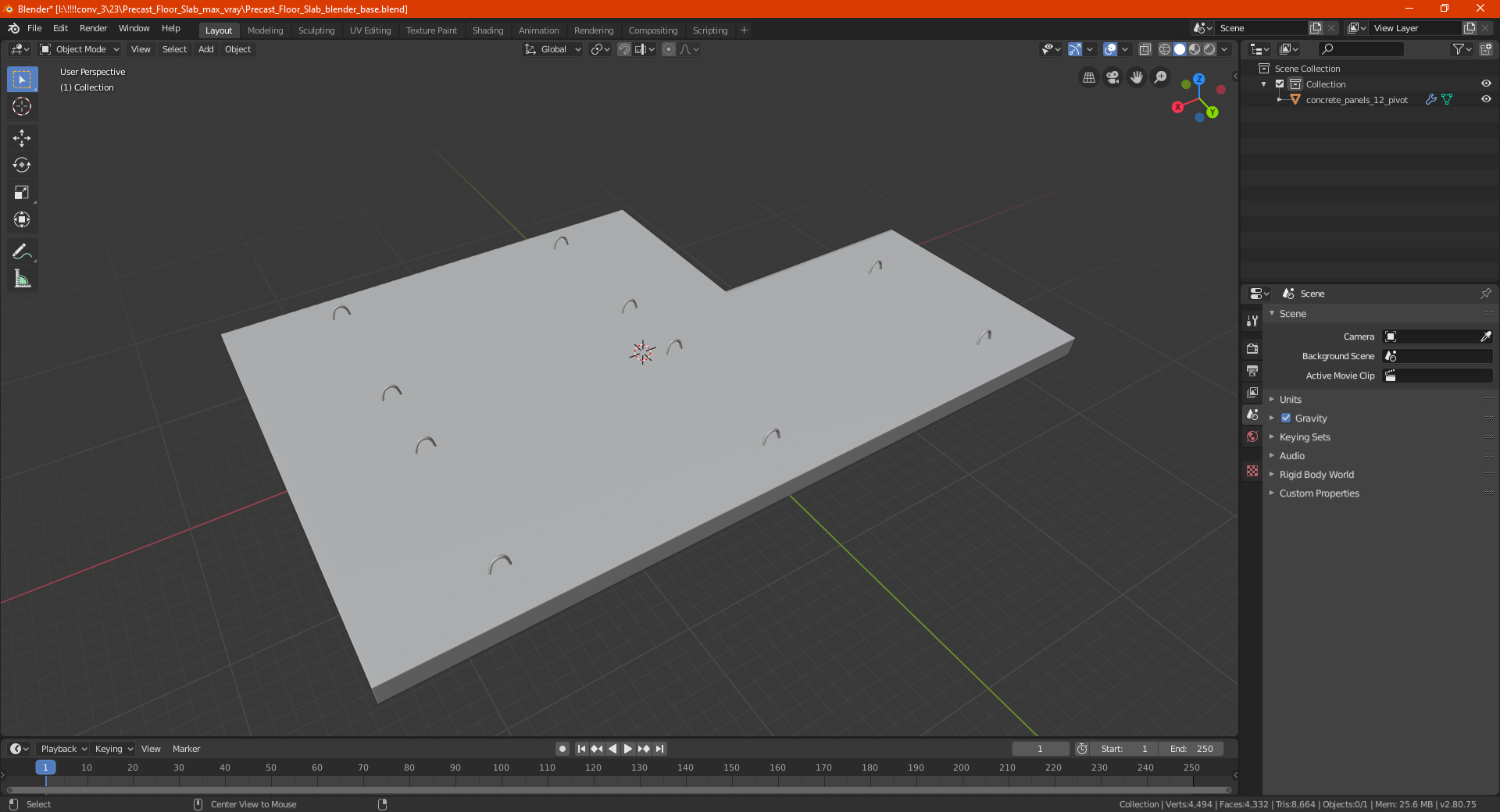 3D Precast Floor Slab model