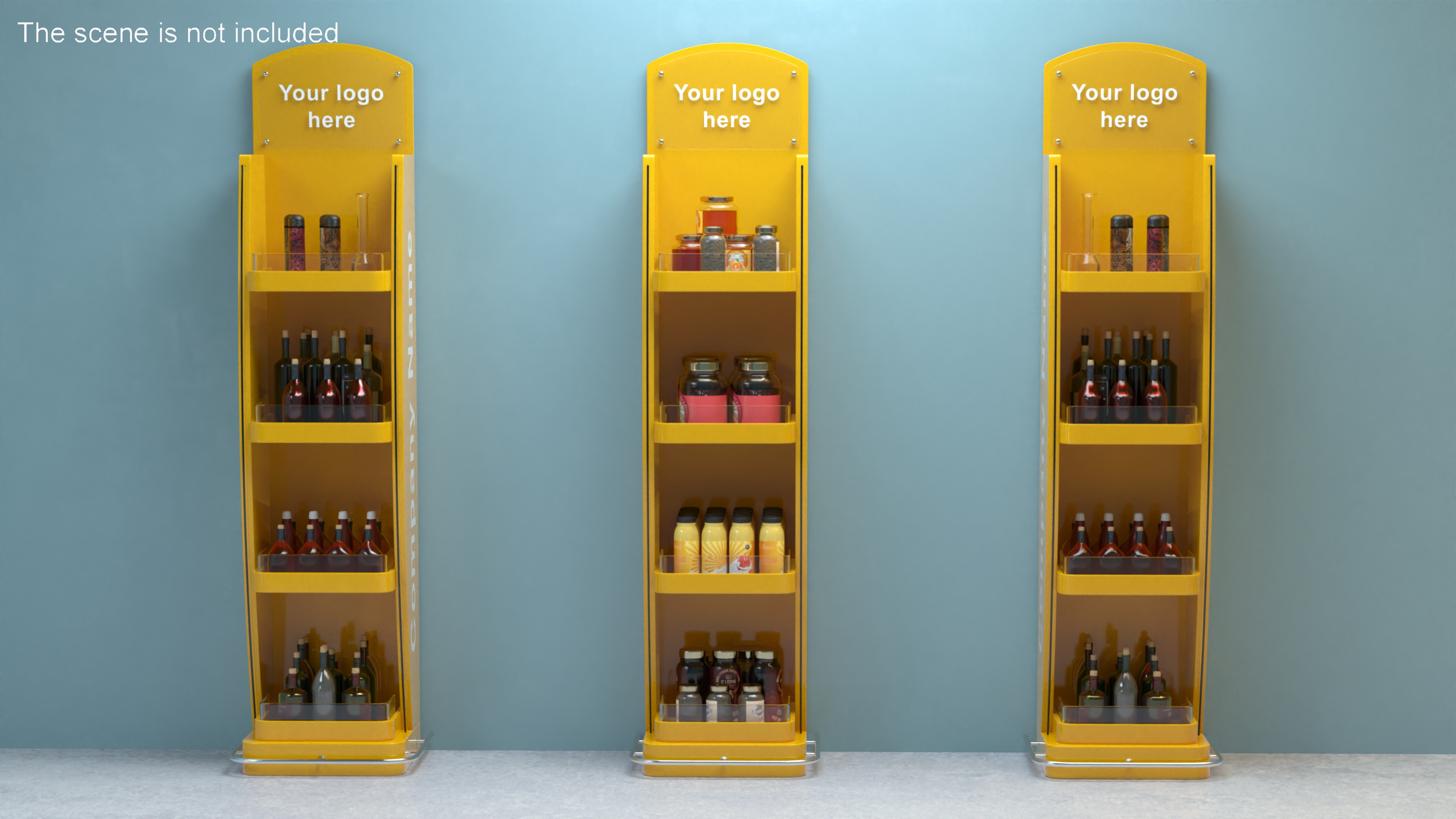 3D model Yellow Store Shelf Mockup