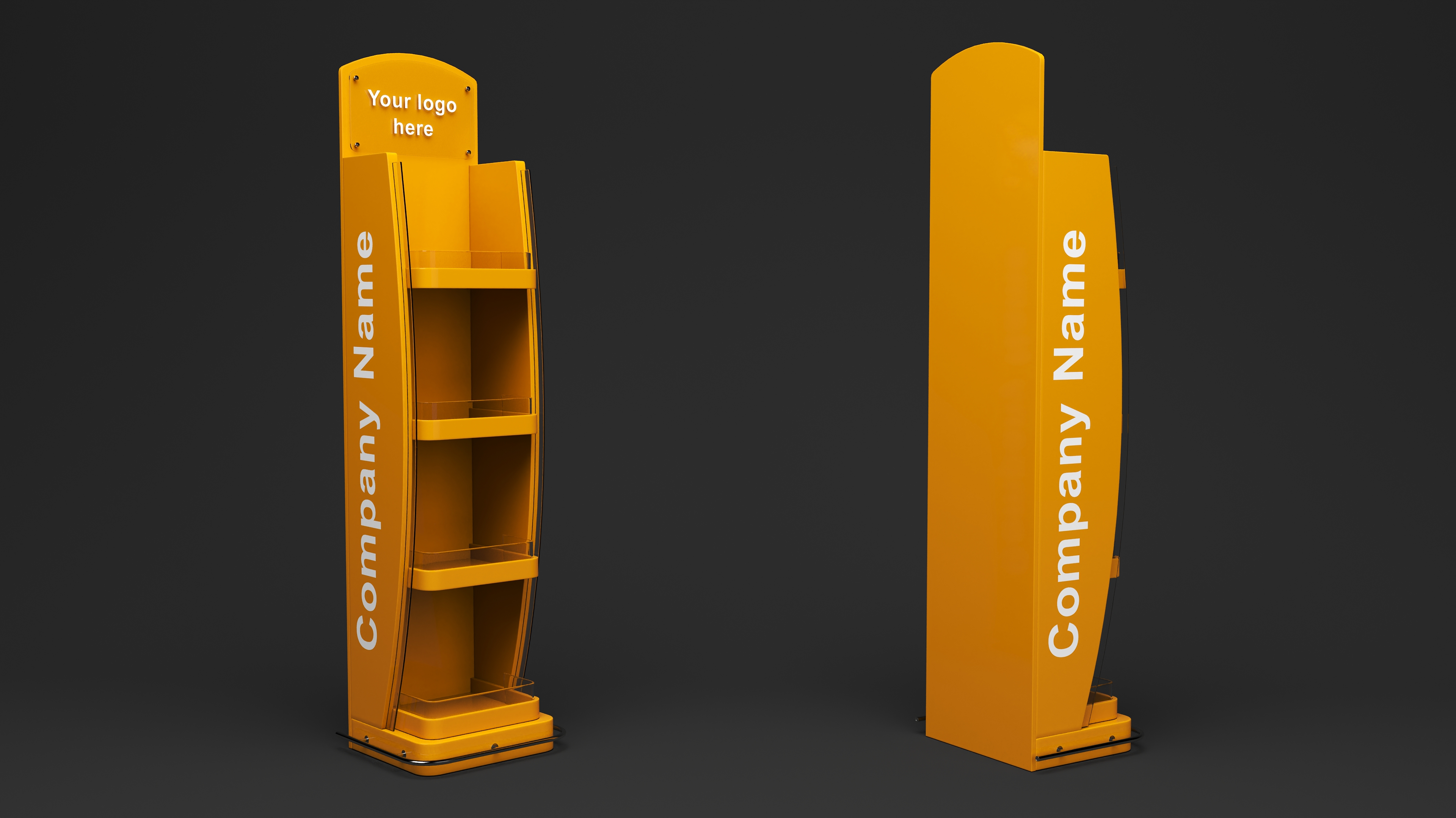 3D model Yellow Store Shelf Mockup