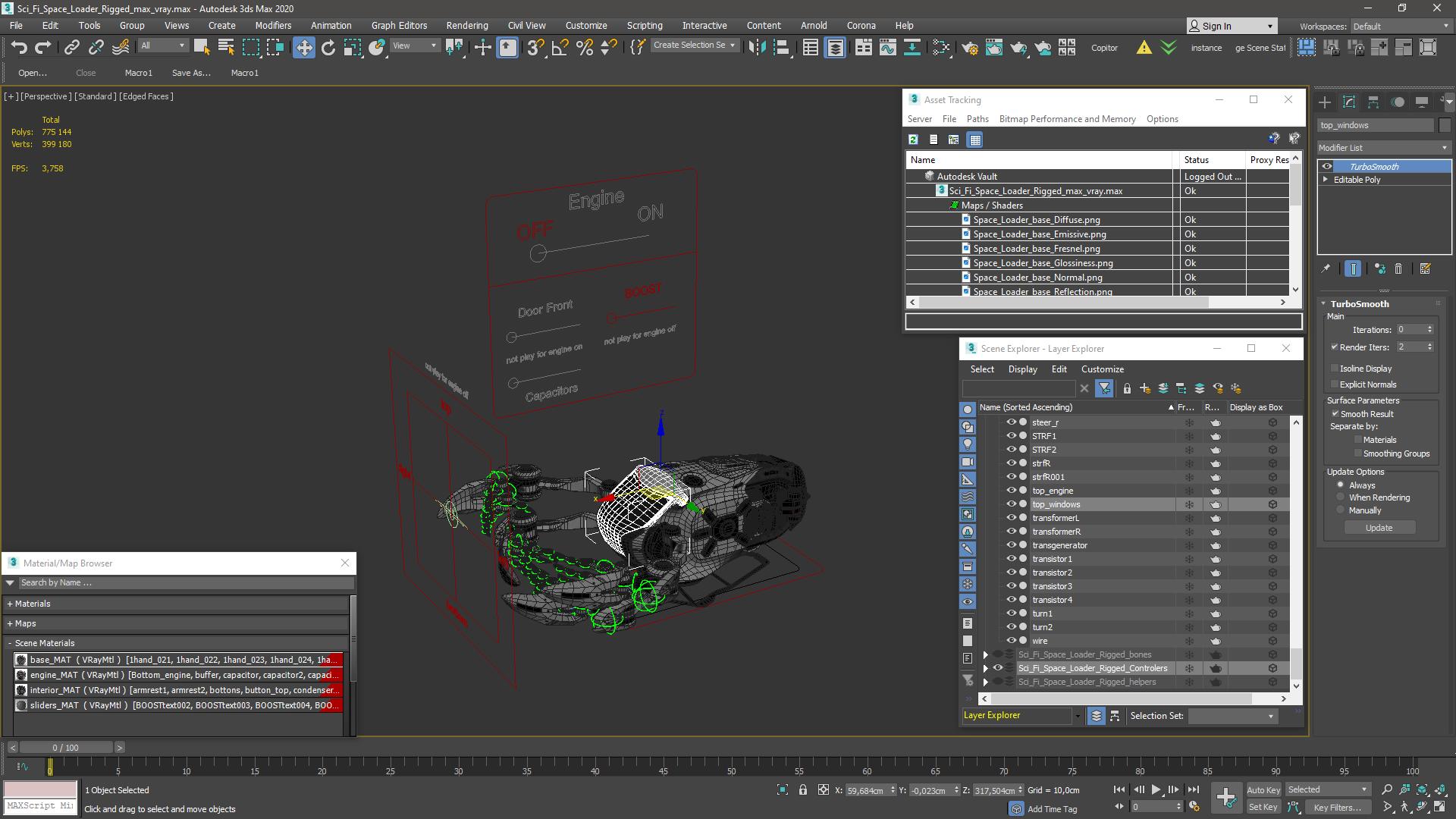 3D Sci Fi Space Loader Rigged