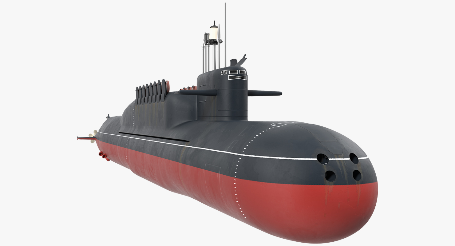 Russian Nuclear Strategic Submarine Delta IV Class Rigged 3D