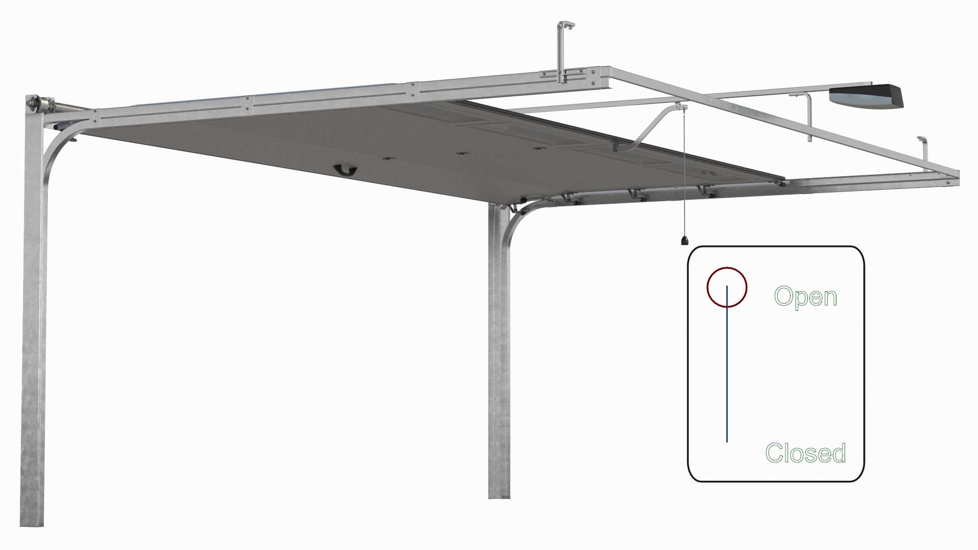 Electric Garage Doors White Rigged 3D model