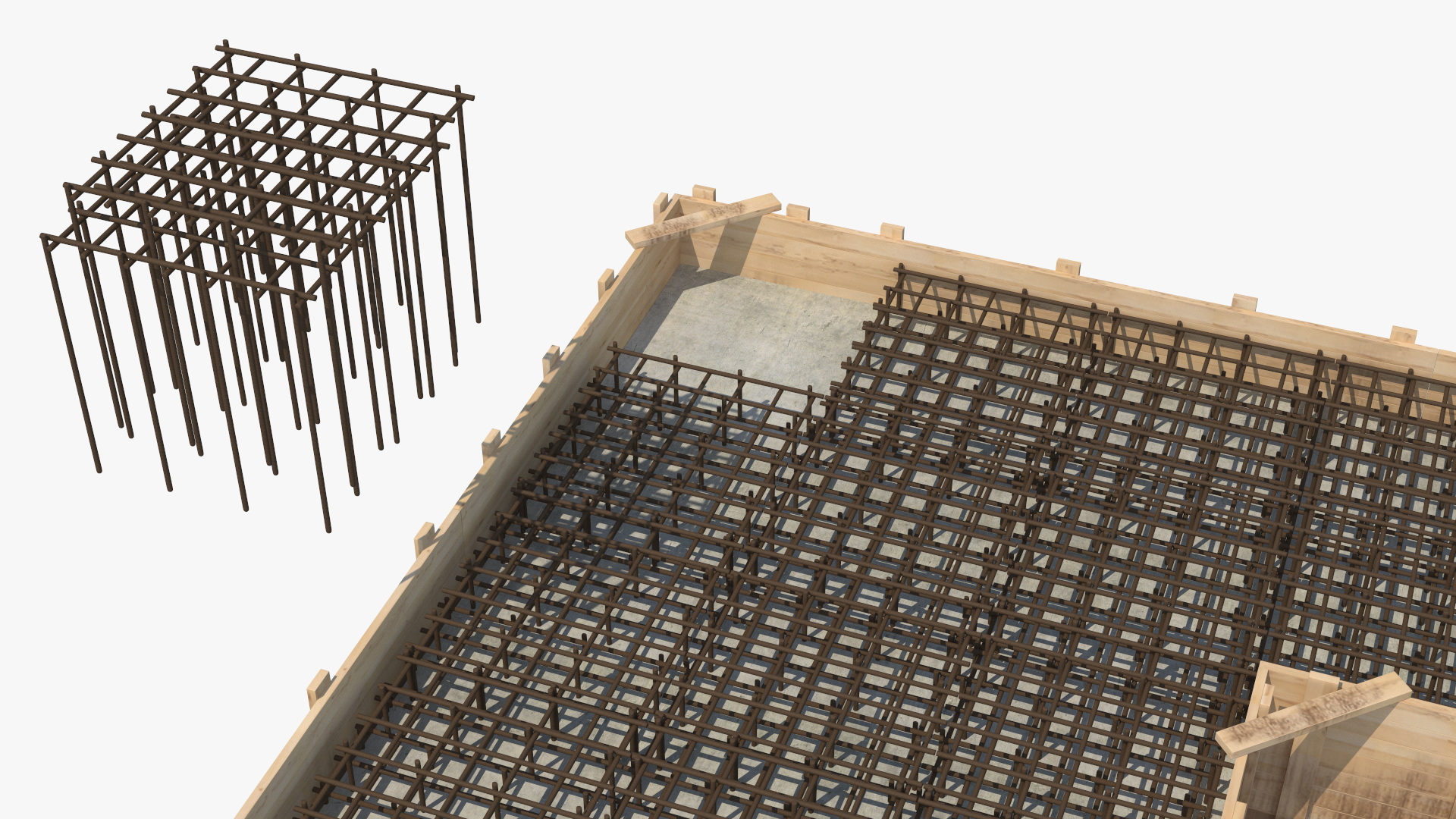 3D Excavation Site with Foundations and Fences model