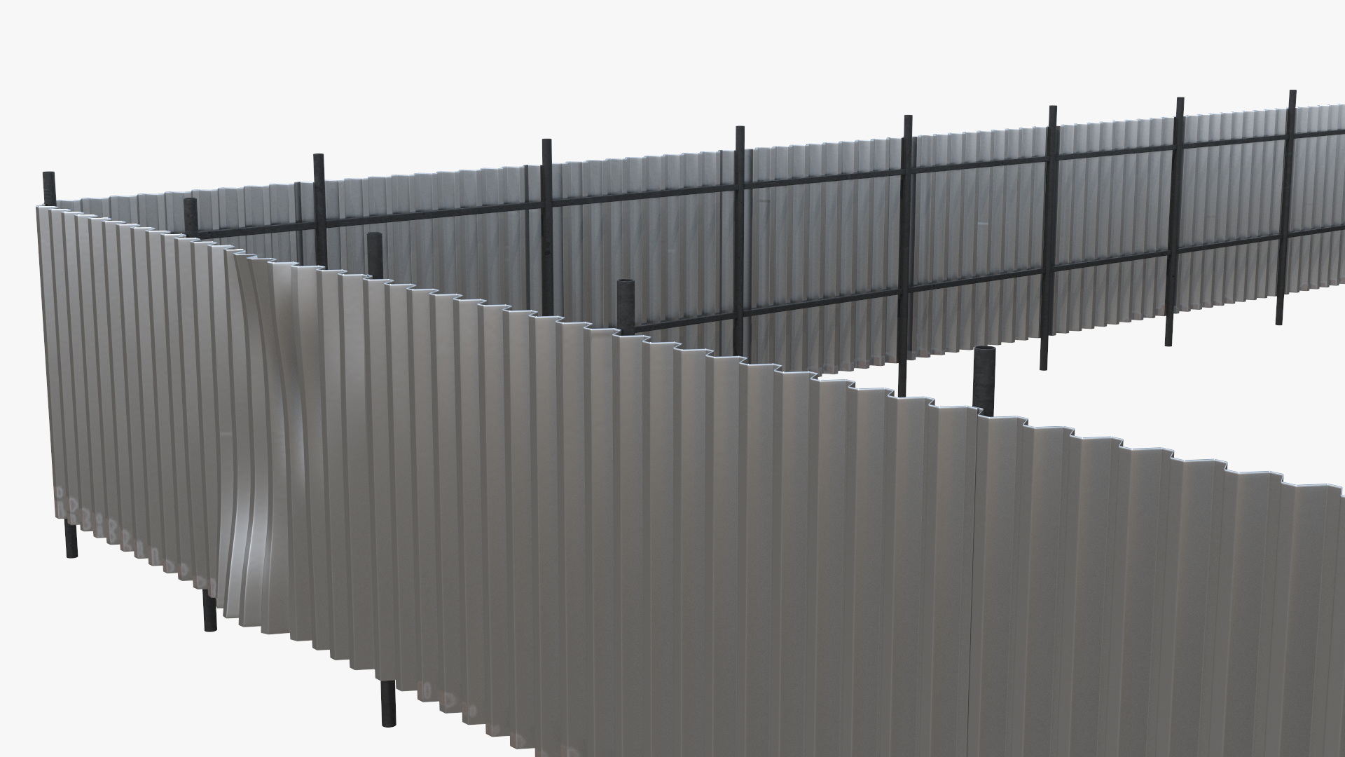 3D Excavation Site with Foundations and Fences model