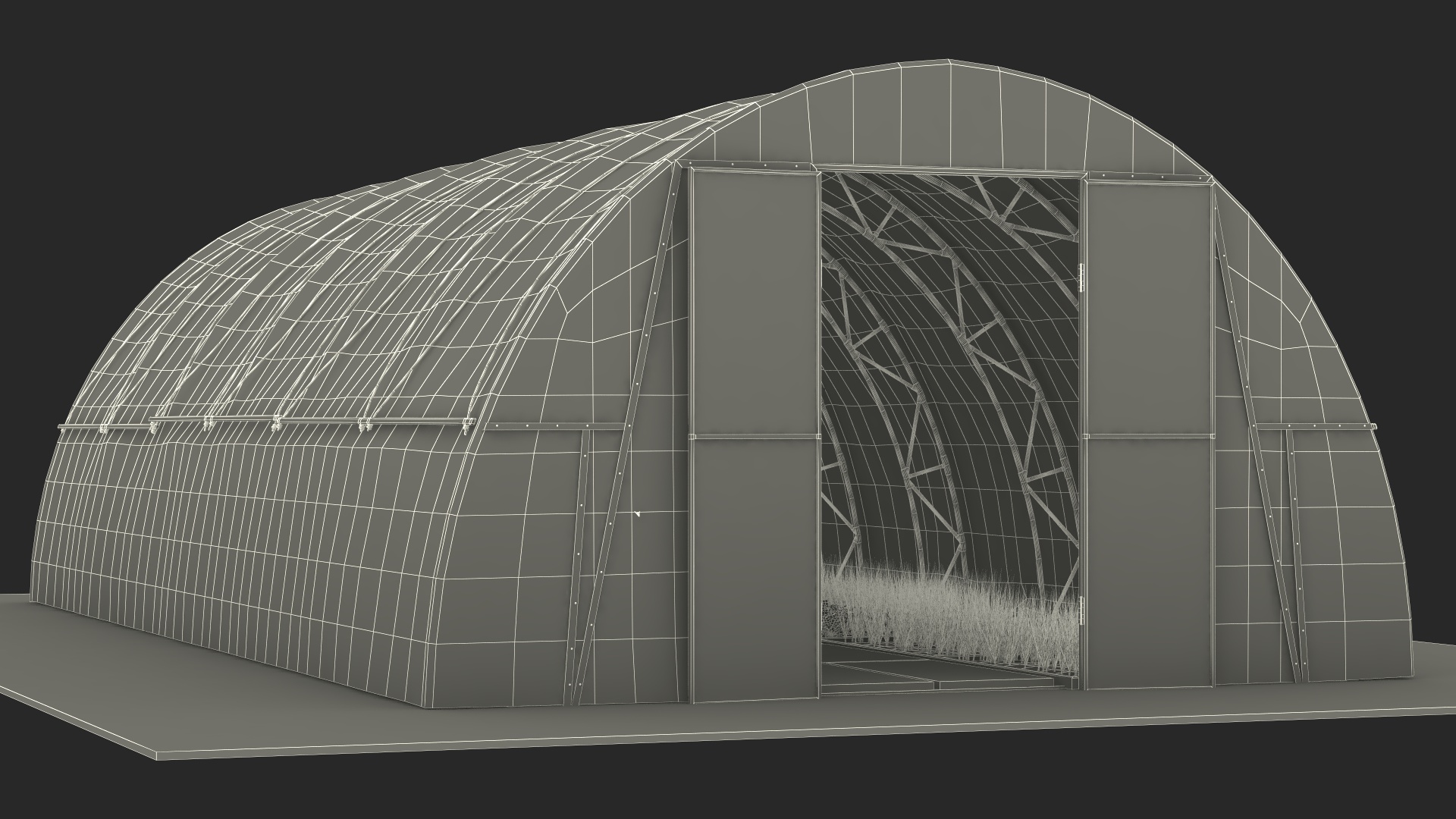 3D Greenhouse Tent with Vegetables