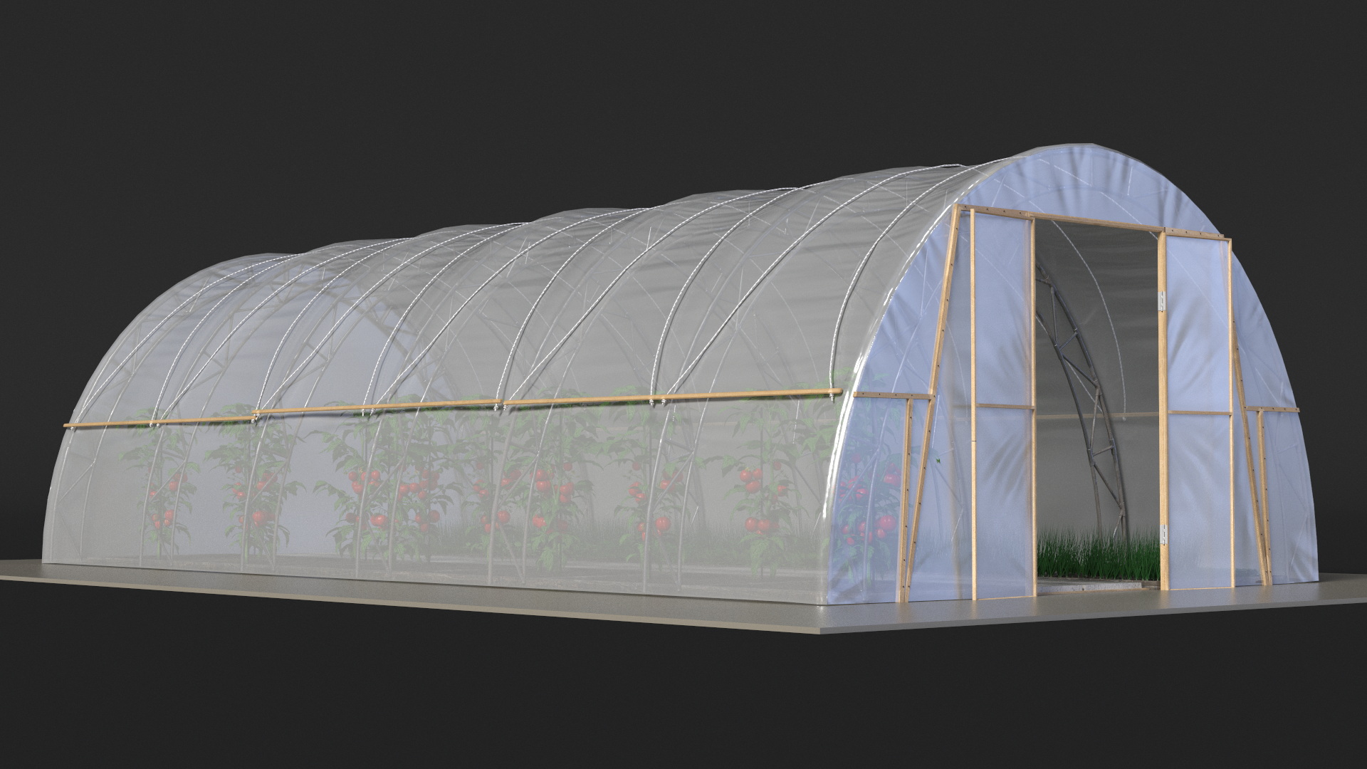 3D Greenhouse Tent with Vegetables