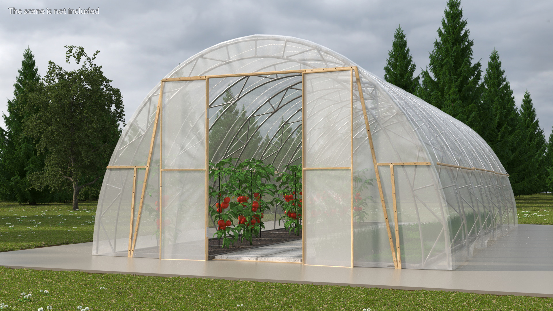 3D Greenhouse Tent with Vegetables