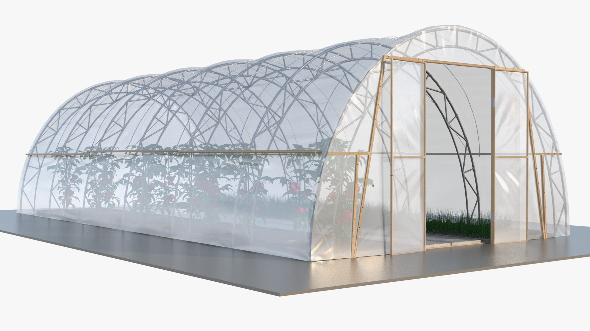 3D Greenhouse Tent with Vegetables