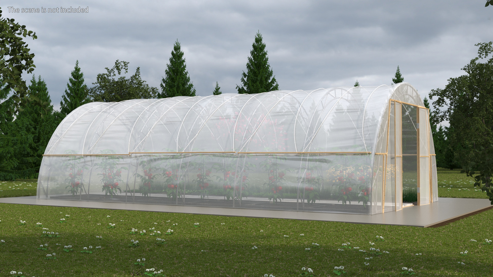 3D Greenhouse Tent with Vegetables