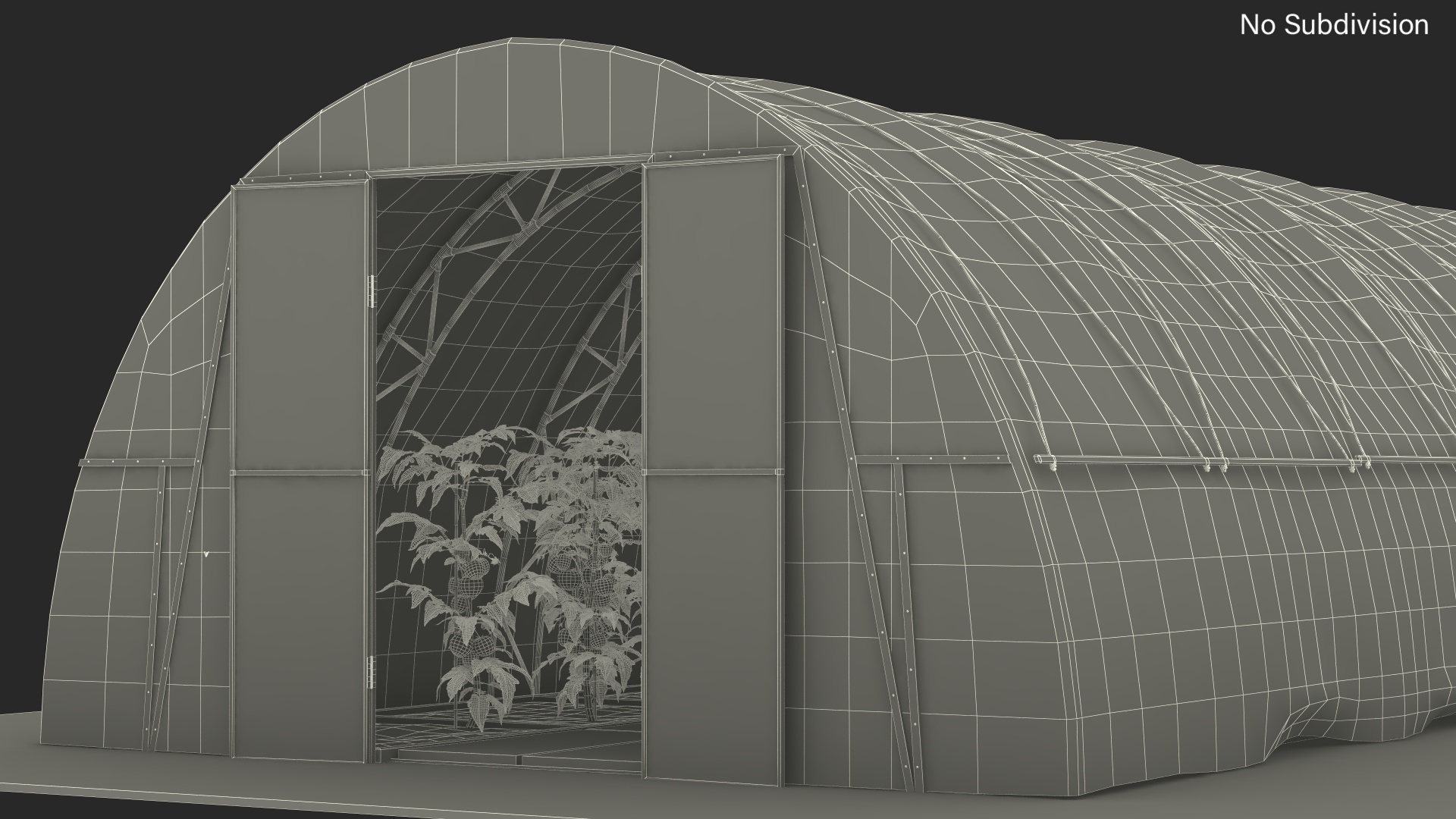 3D Greenhouse Tent with Vegetables