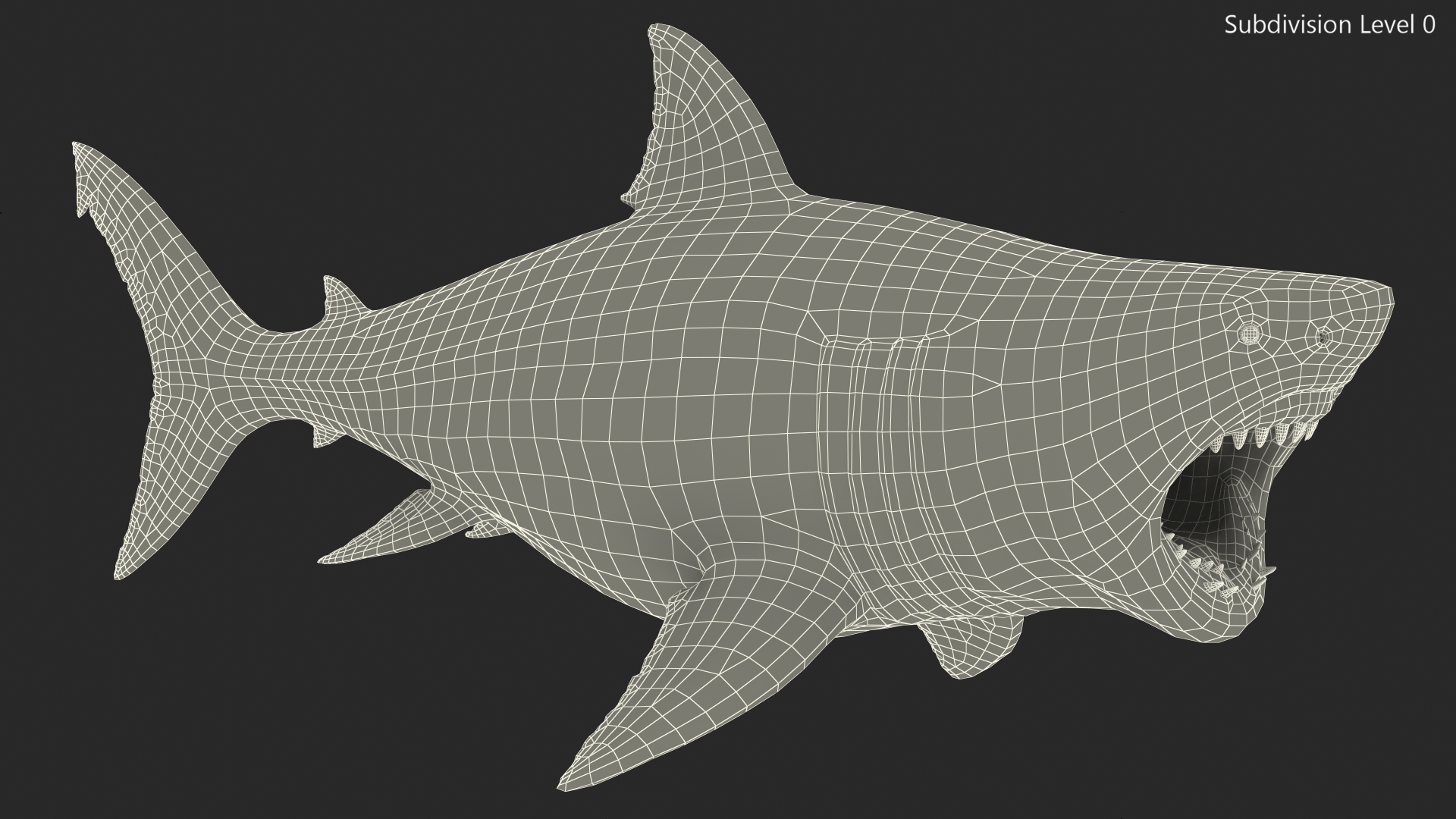 Megalodon Attacking Pose 3D model