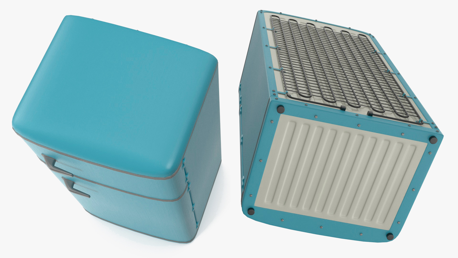 3D Original Retro Fridge Blue