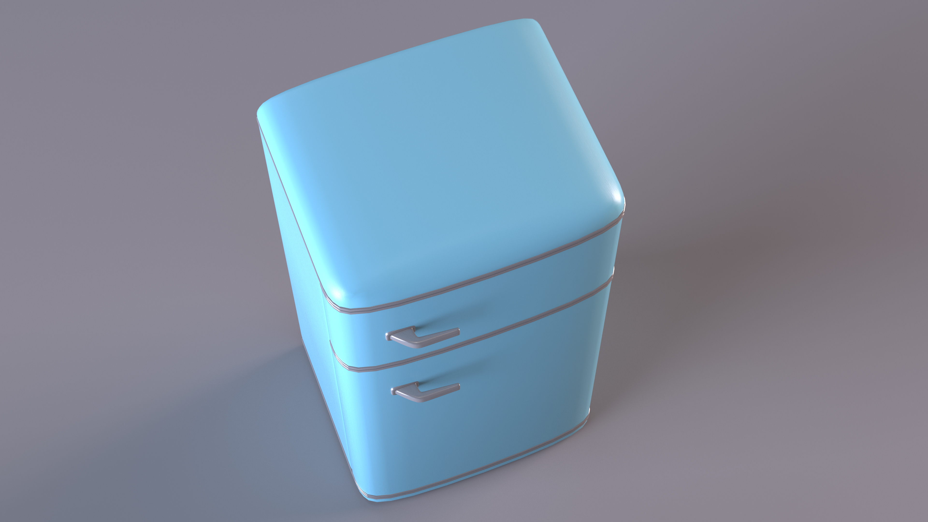 3D Original Retro Fridge Blue