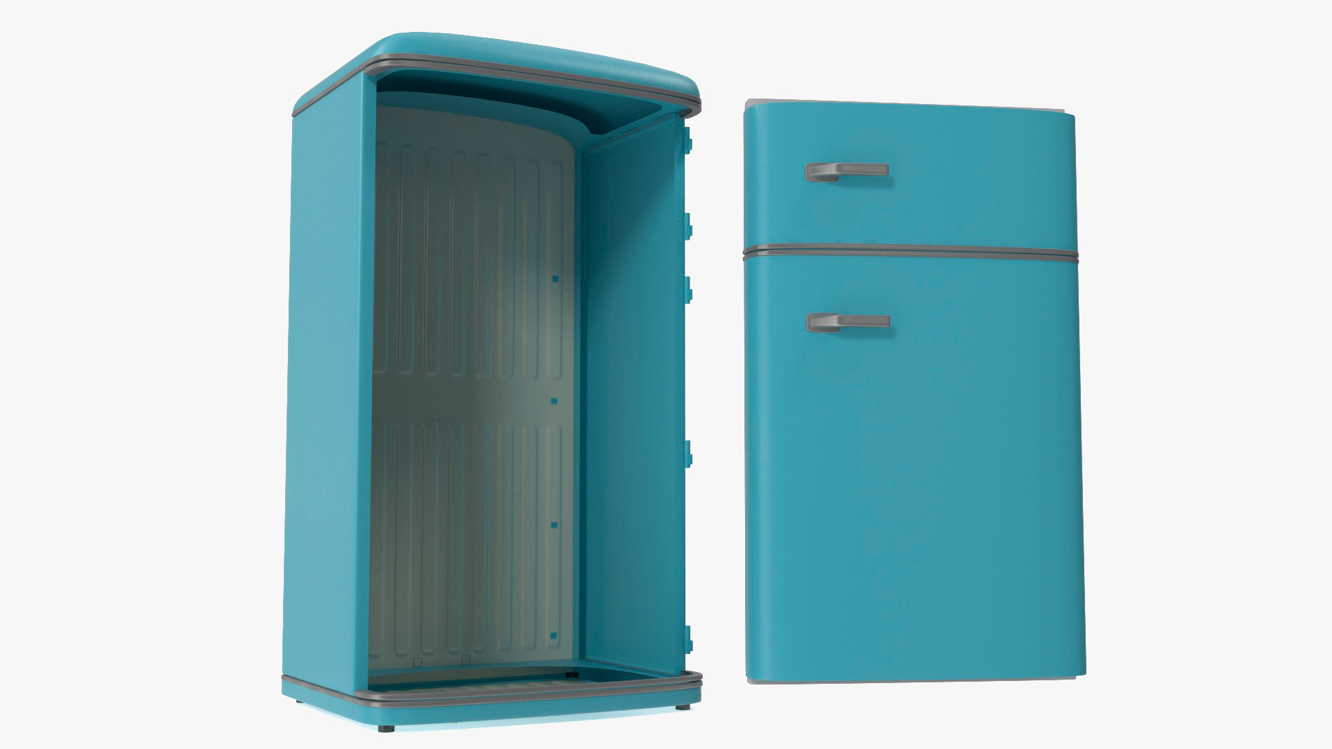 3D Original Retro Fridge Blue