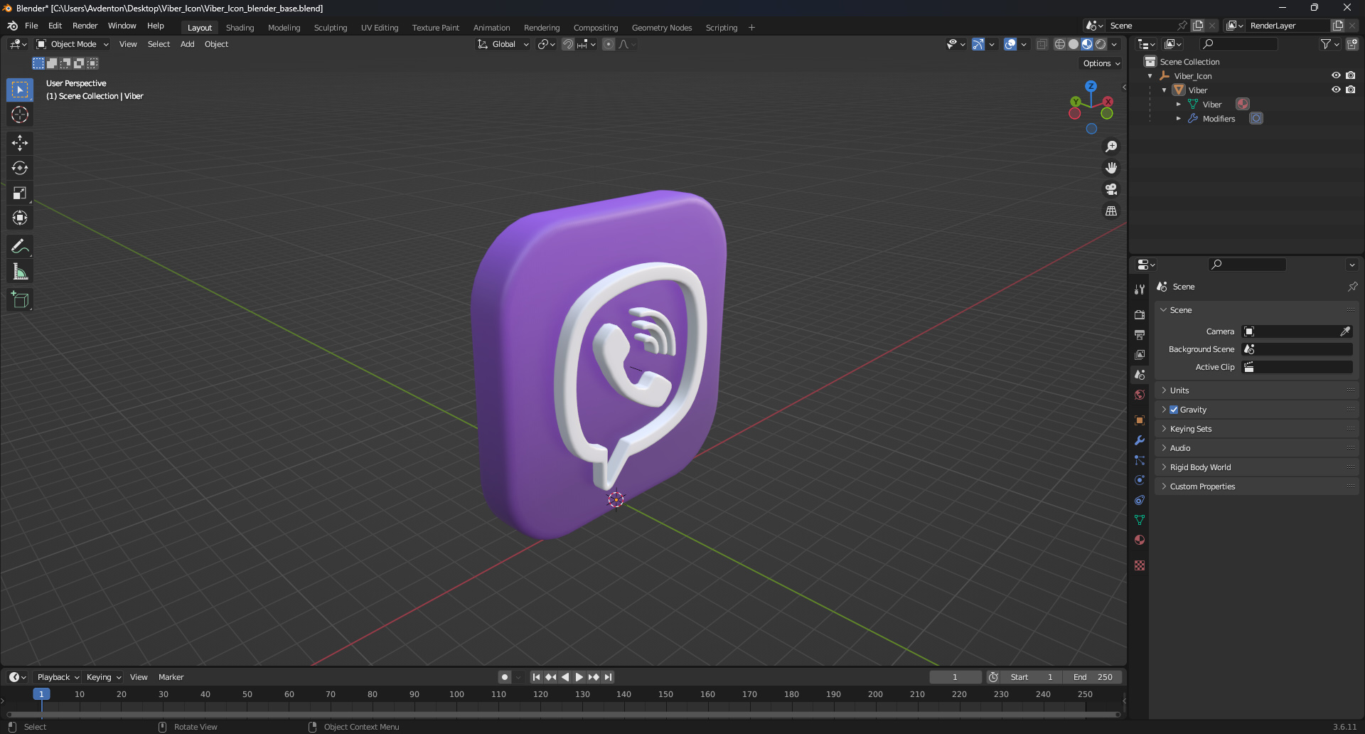 3D model Viber Icon