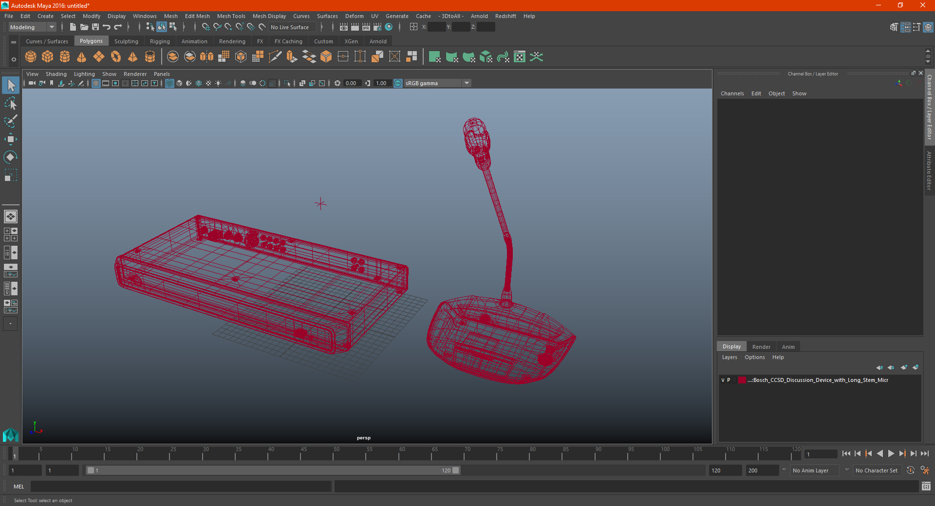 Bosch CCSD Discussion Device with Long Stem Microphone 3D model