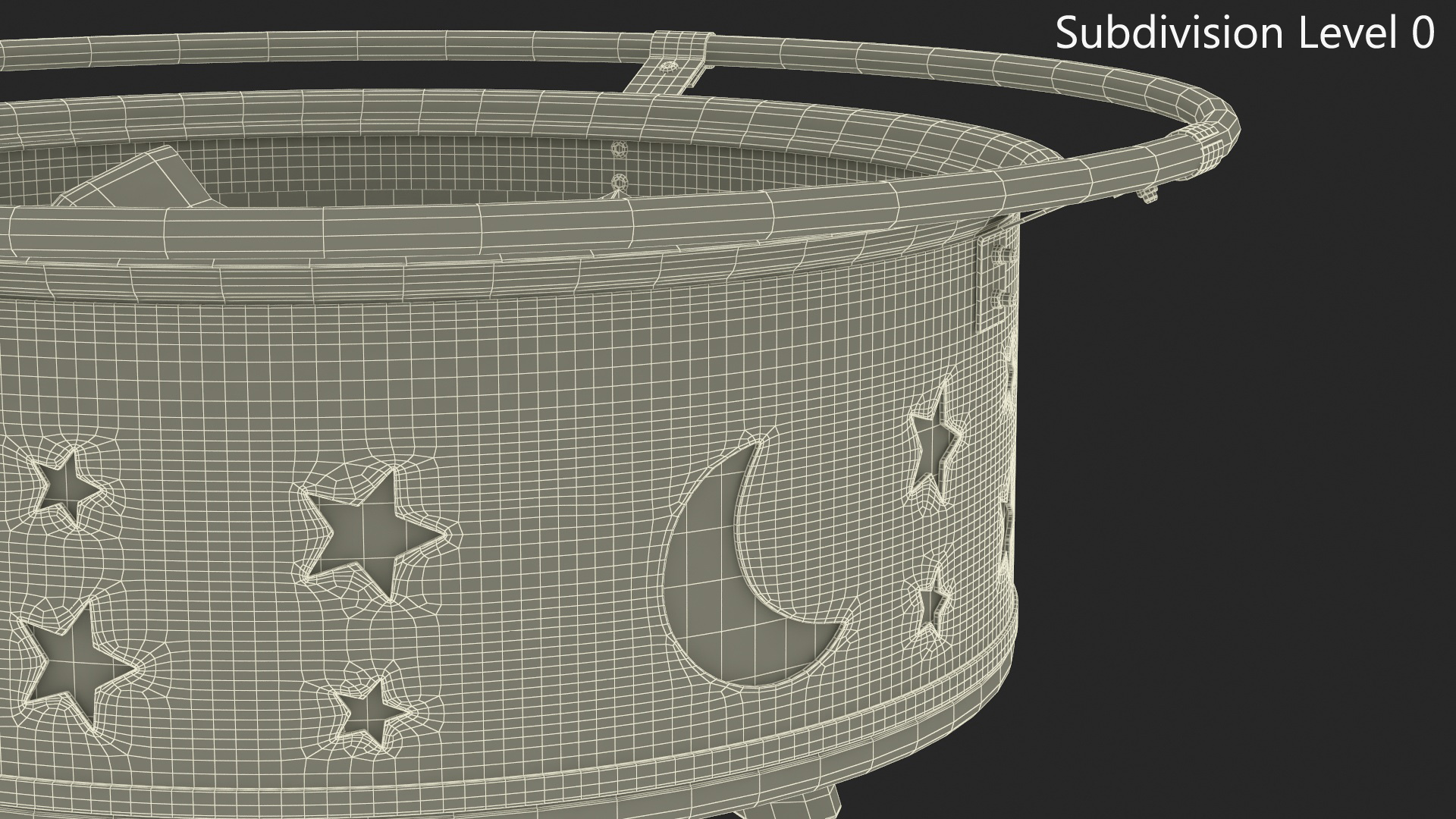 3D model Outdoor Fire Pit with Firewood Open