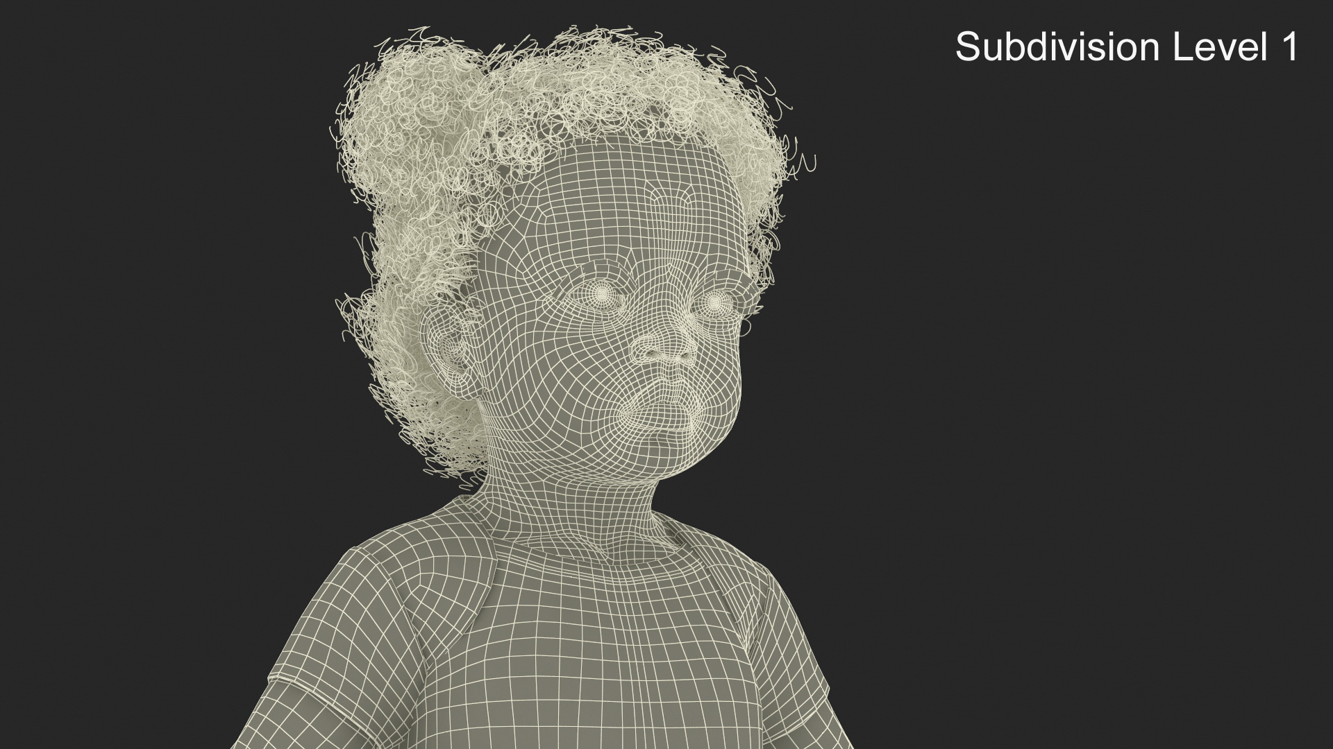 One Year Old Black Girl in Bodysuit Rigged 3D