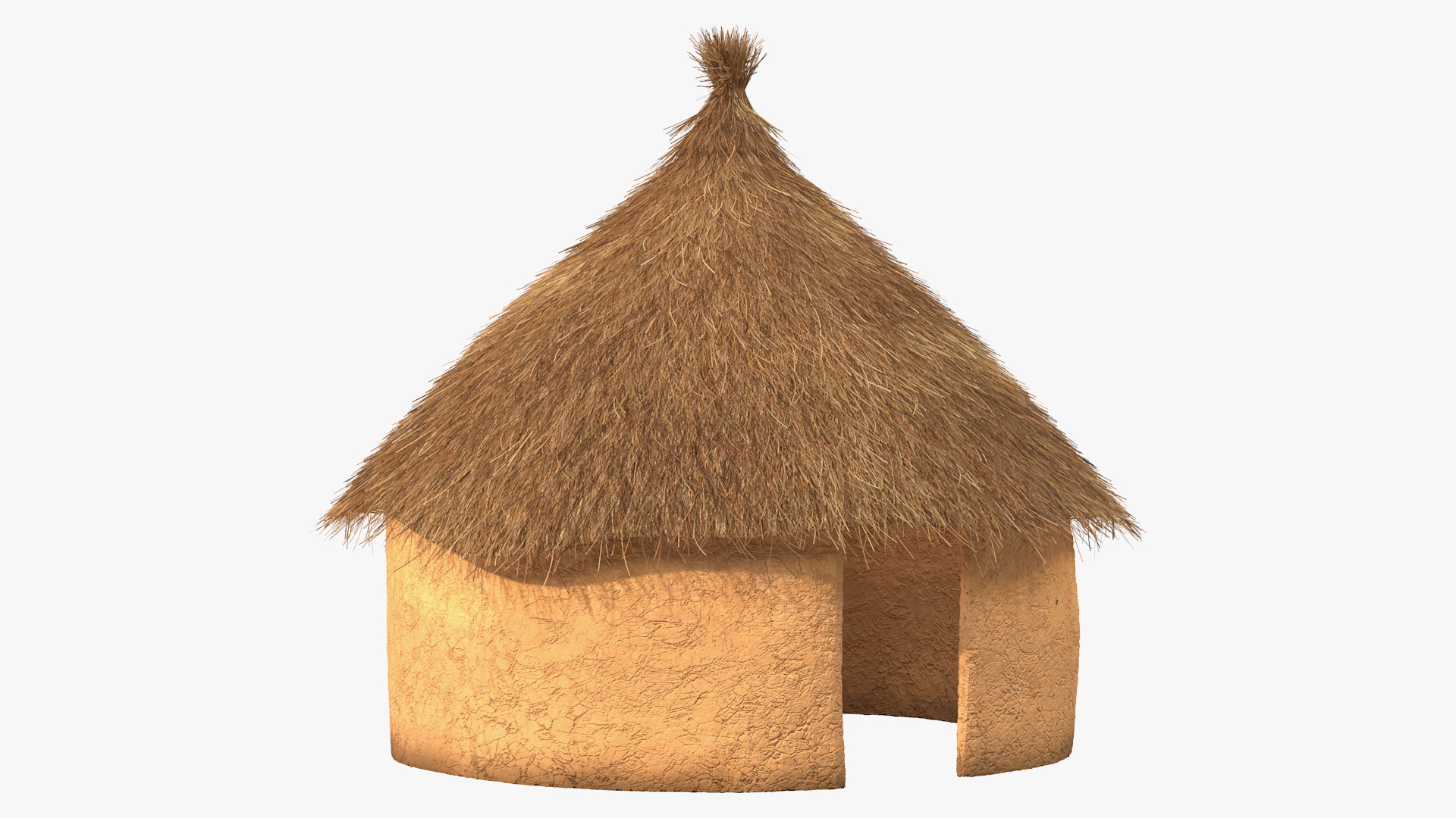 3D Traditional African Mud Hut Fur