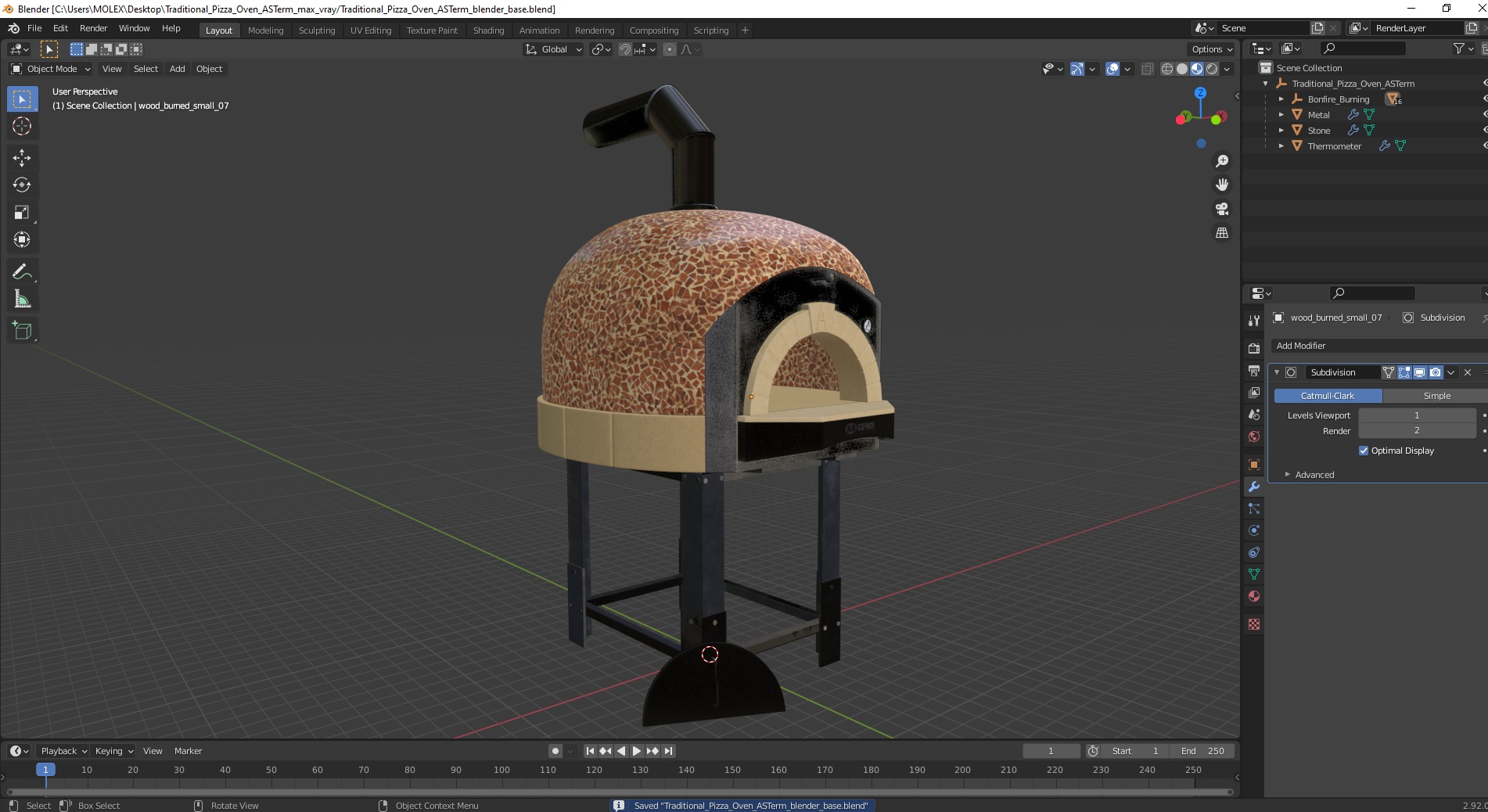 Traditional Pizza Oven ASTerm 3D model