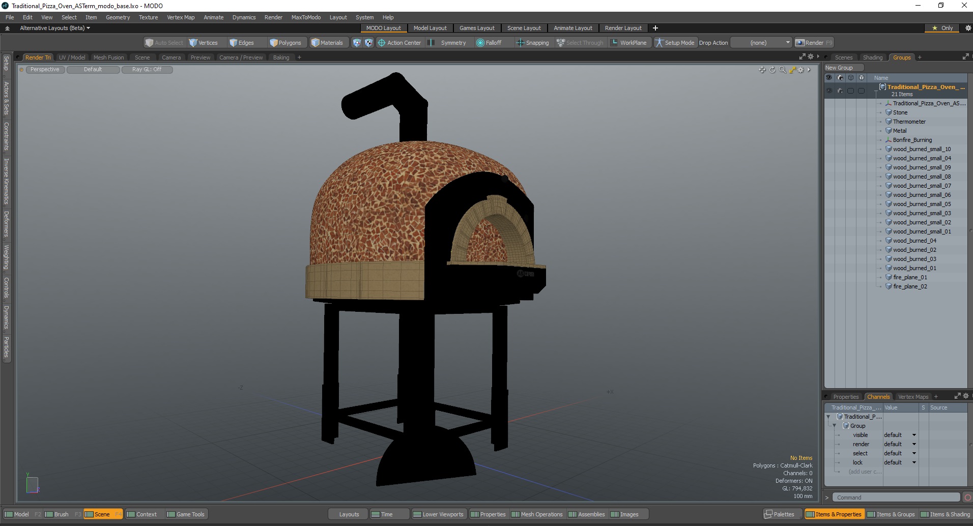 Traditional Pizza Oven ASTerm 3D model