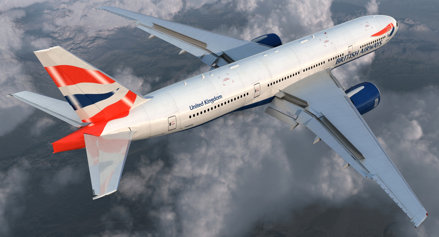 3D model Boeing 777 200 British Airways