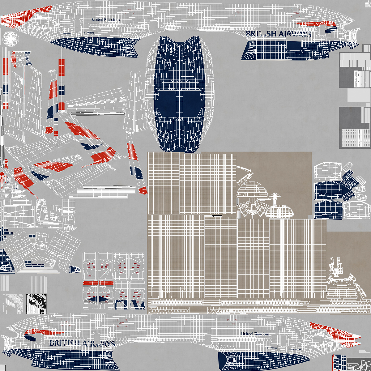 3D model Boeing 777 200 British Airways