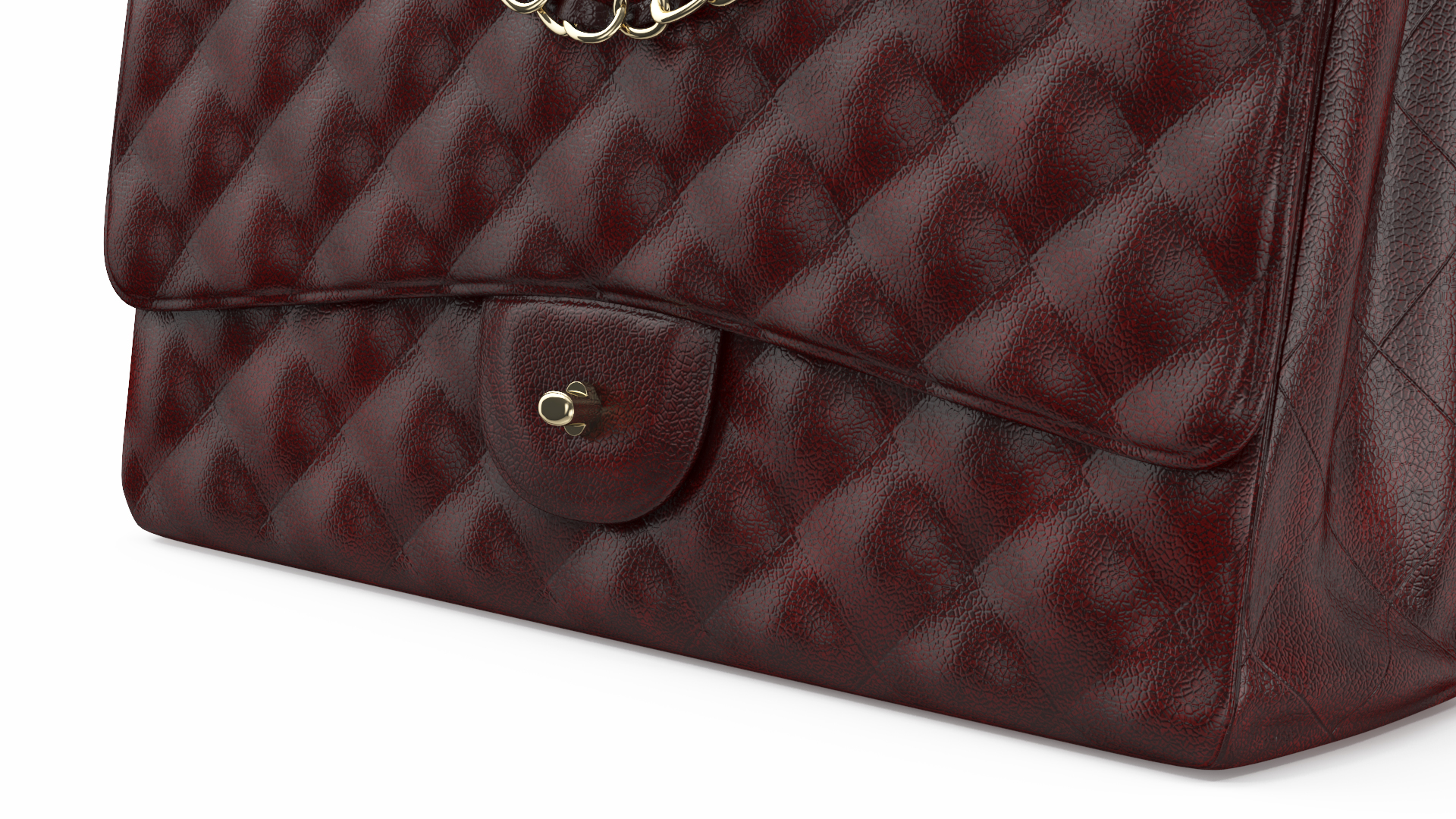 3D model Leather Double Flap Bag Classic Red