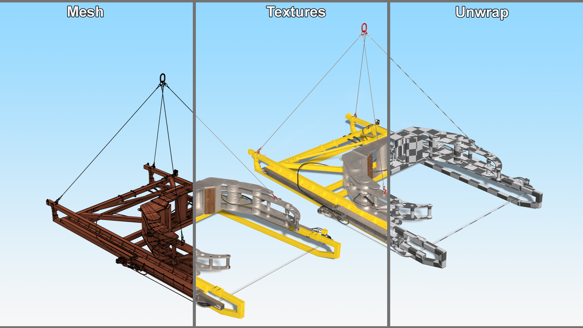 3D model Offshore Subsea Excavation Cutter Rigged