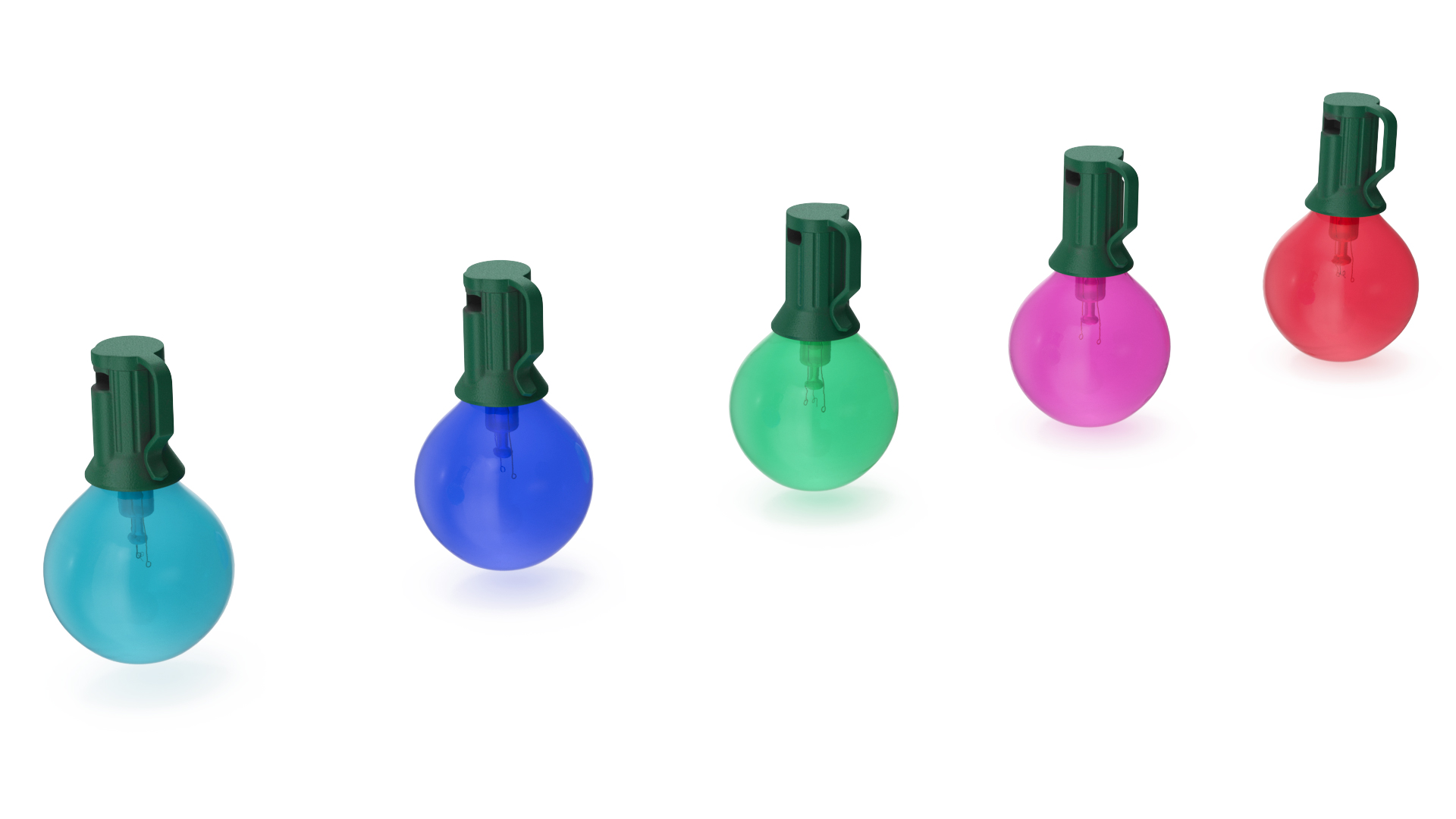 3D Colorful Outdoor Light Bulbs model