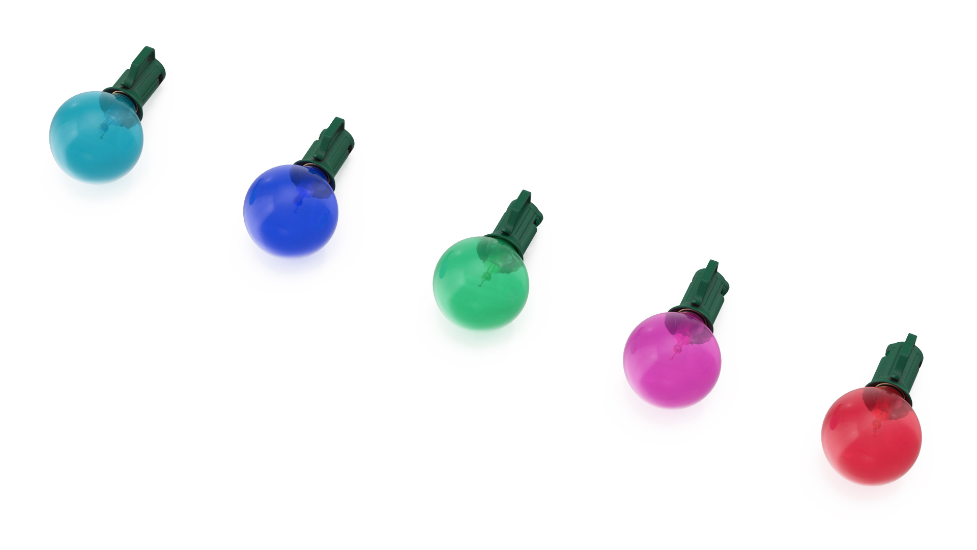 3D Colorful Outdoor Light Bulbs model